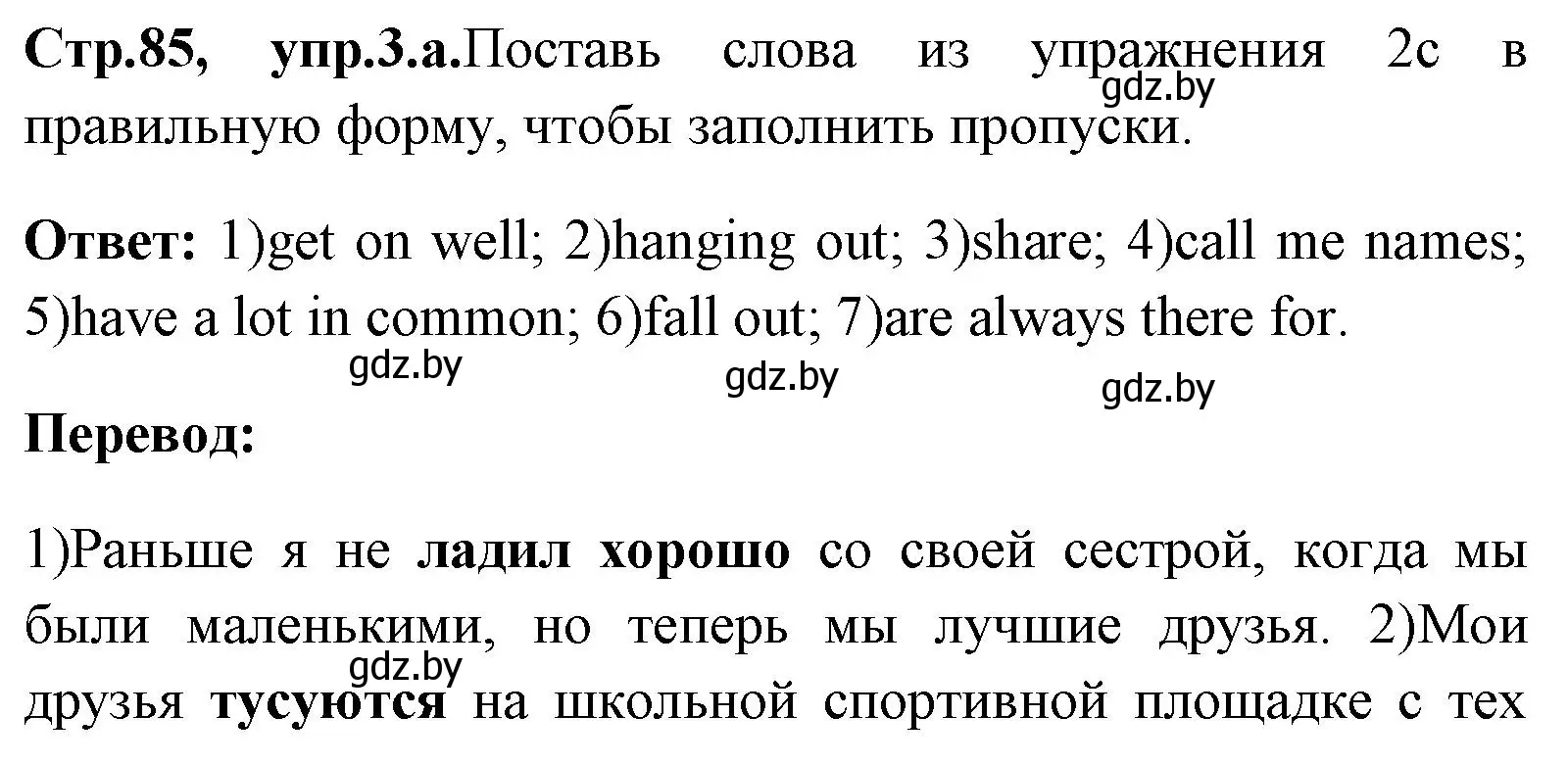 Решение номер 3 (страница 85) гдз по английскому языку 7 класс Юхнель, Демченко, учебное пособие