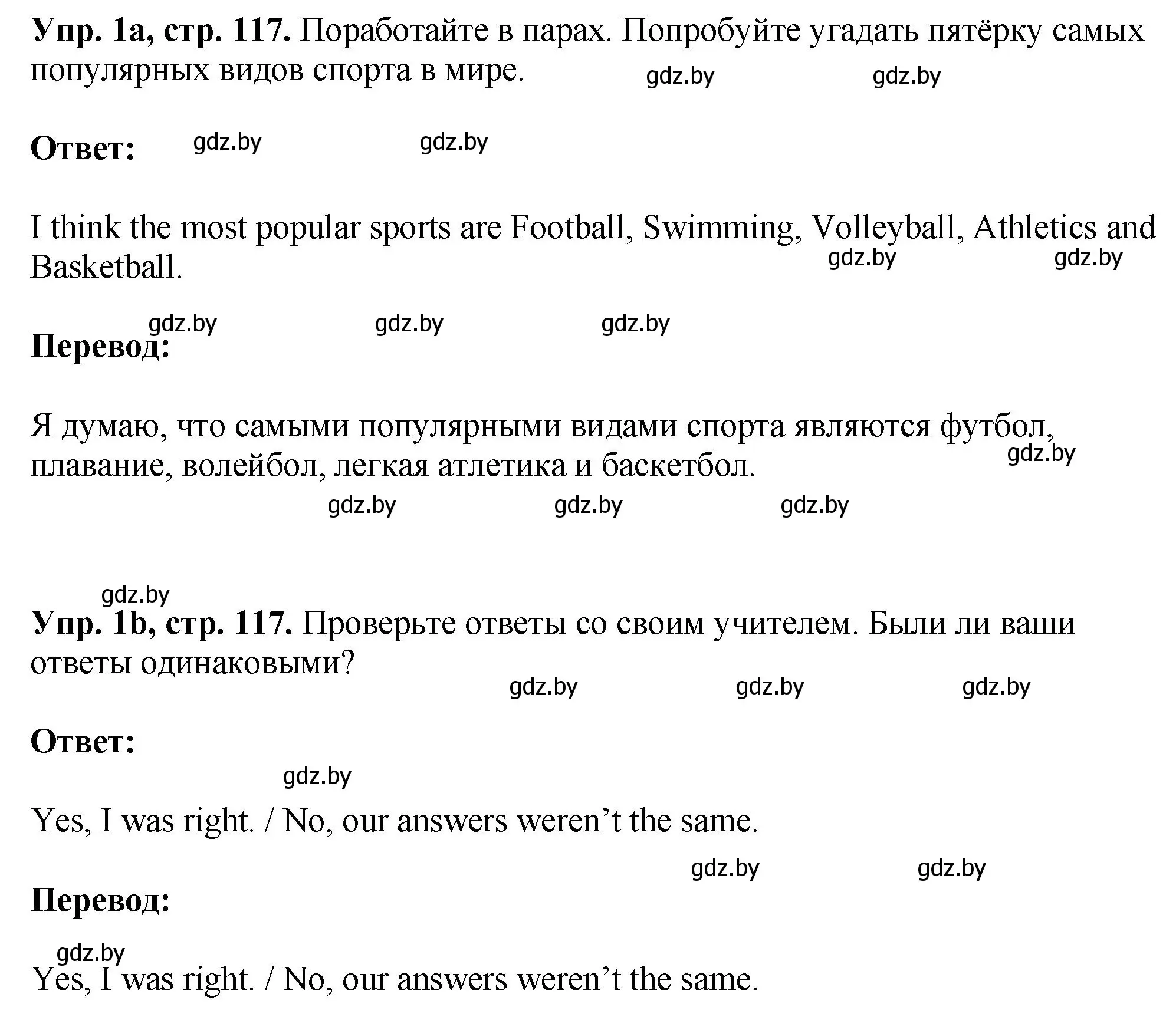 Решение номер 1 (страница 117) гдз по английскому языку 7 класс Юхнель, Демченко, учебное пособие