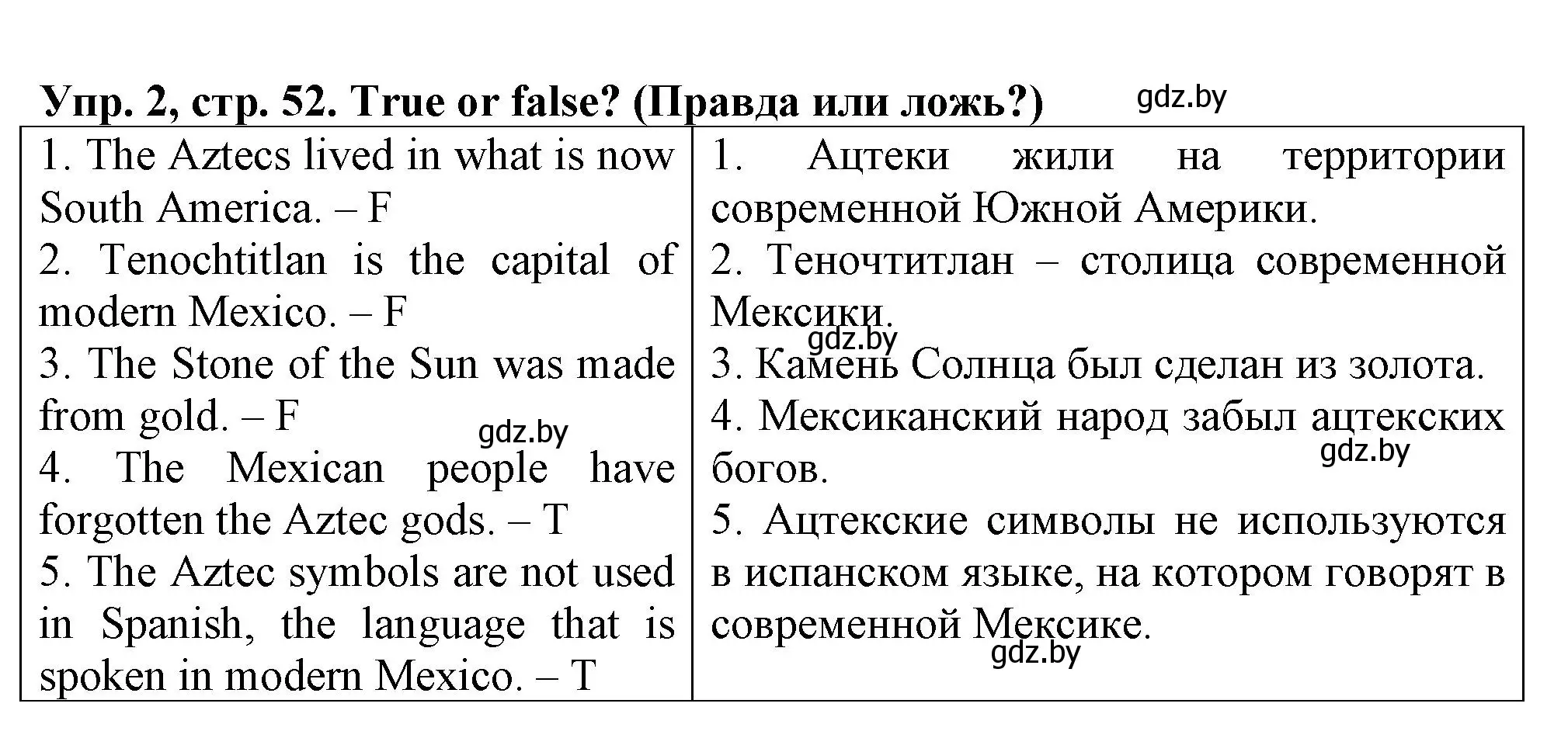 Решение 2. номер 2 (страница 52) гдз по английскому языку 7 класс Севрюкова, Калишевич, тесты