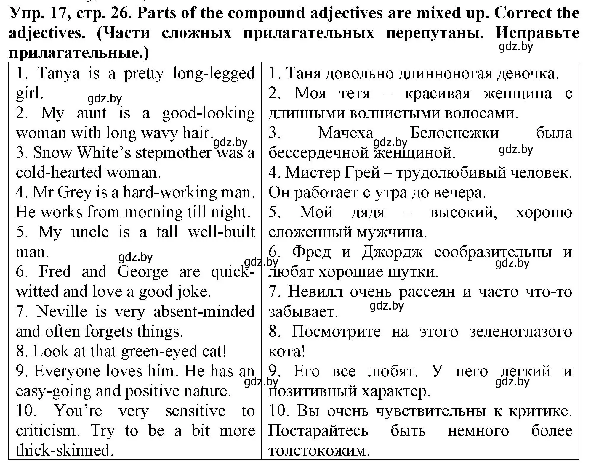 Решение номер 17 (страница 26) гдз по английскому языку 7 класс Севрюкова, Бушуева, практикум по грамматике