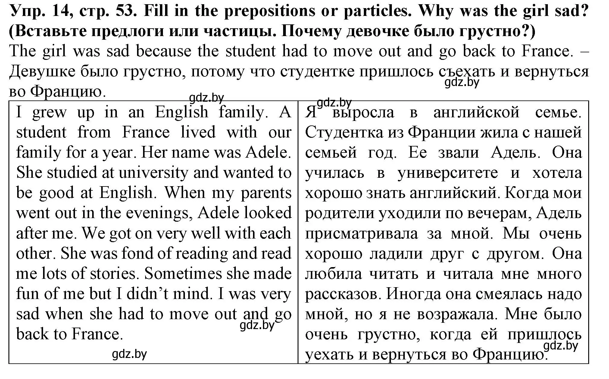 Решение номер 14 (страница 53) гдз по английскому языку 7 класс Севрюкова, Бушуева, практикум по грамматике