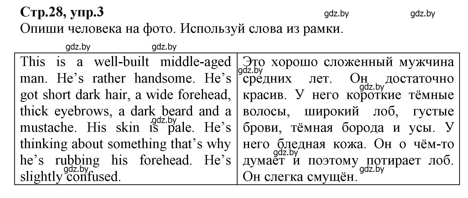 Решение номер 3 (страница 28) гдз по английскому языку 7 класс Демченко, Севрюкова, рабочая тетрадь 1 часть