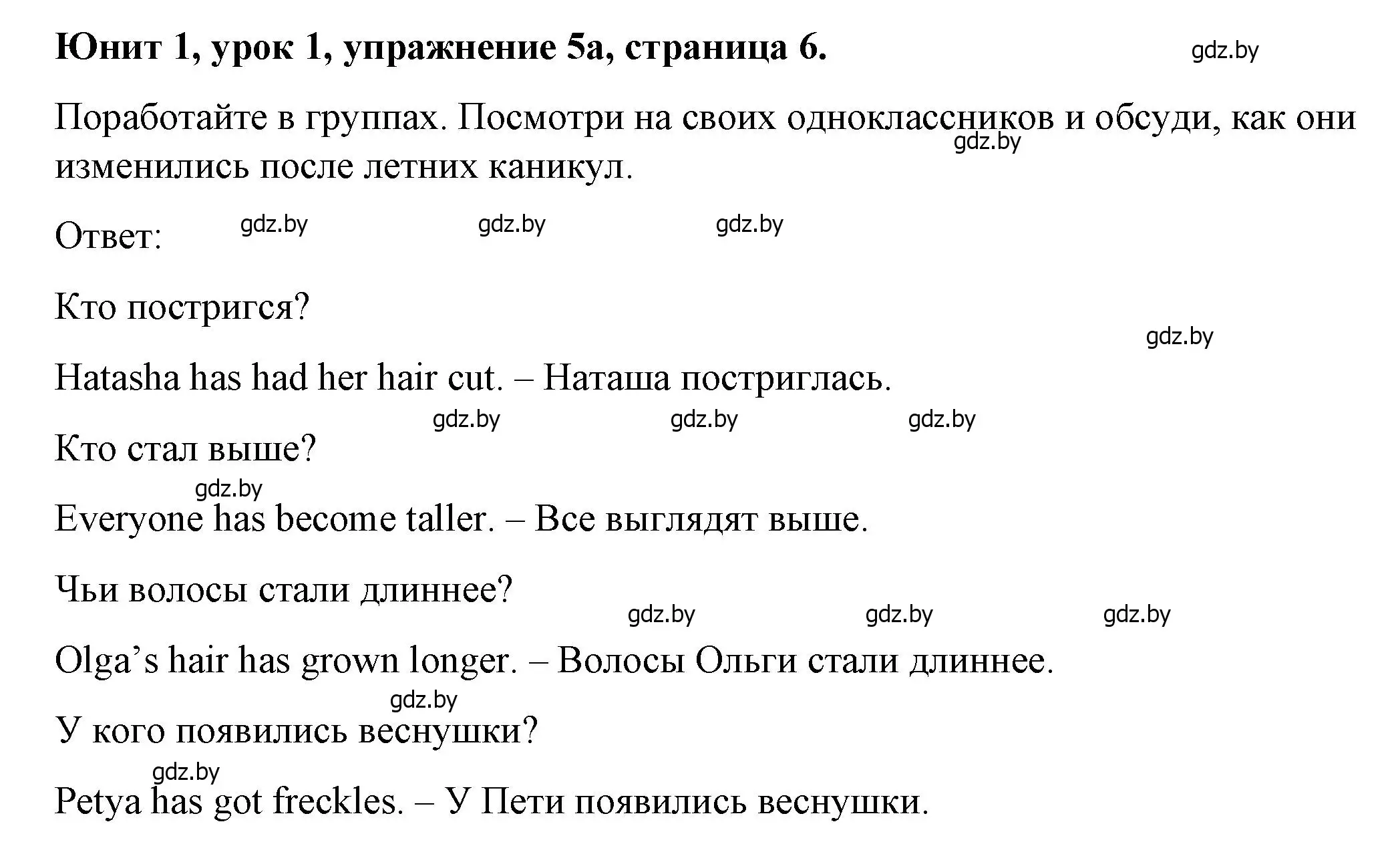 Решение номер 5 (страница 7) гдз по английскому языку 7 класс Демченко, Севрюкова, учебник 1 часть