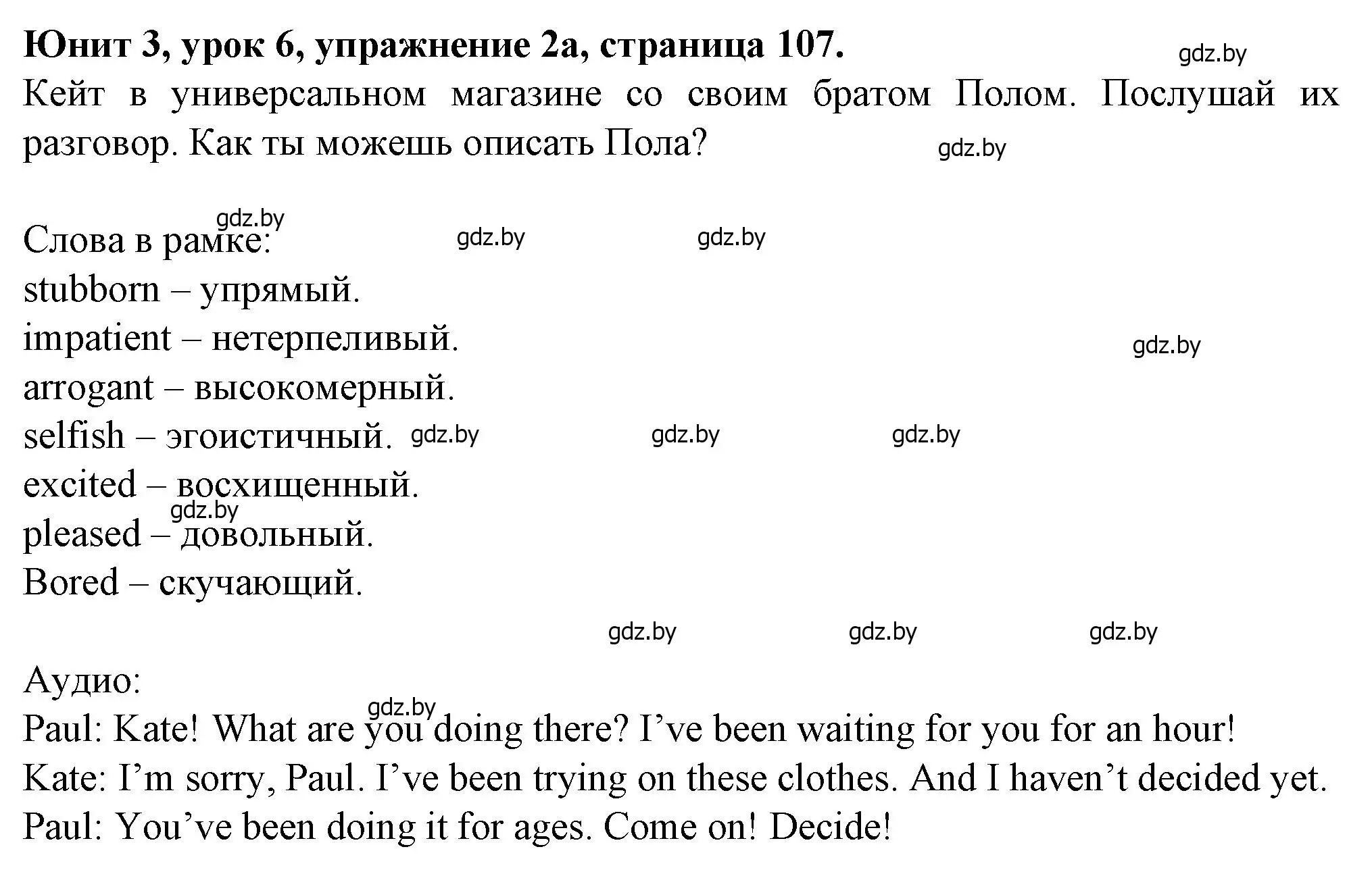 Решение номер 2 (страница 107) гдз по английскому языку 7 класс Демченко, Севрюкова, учебник 1 часть