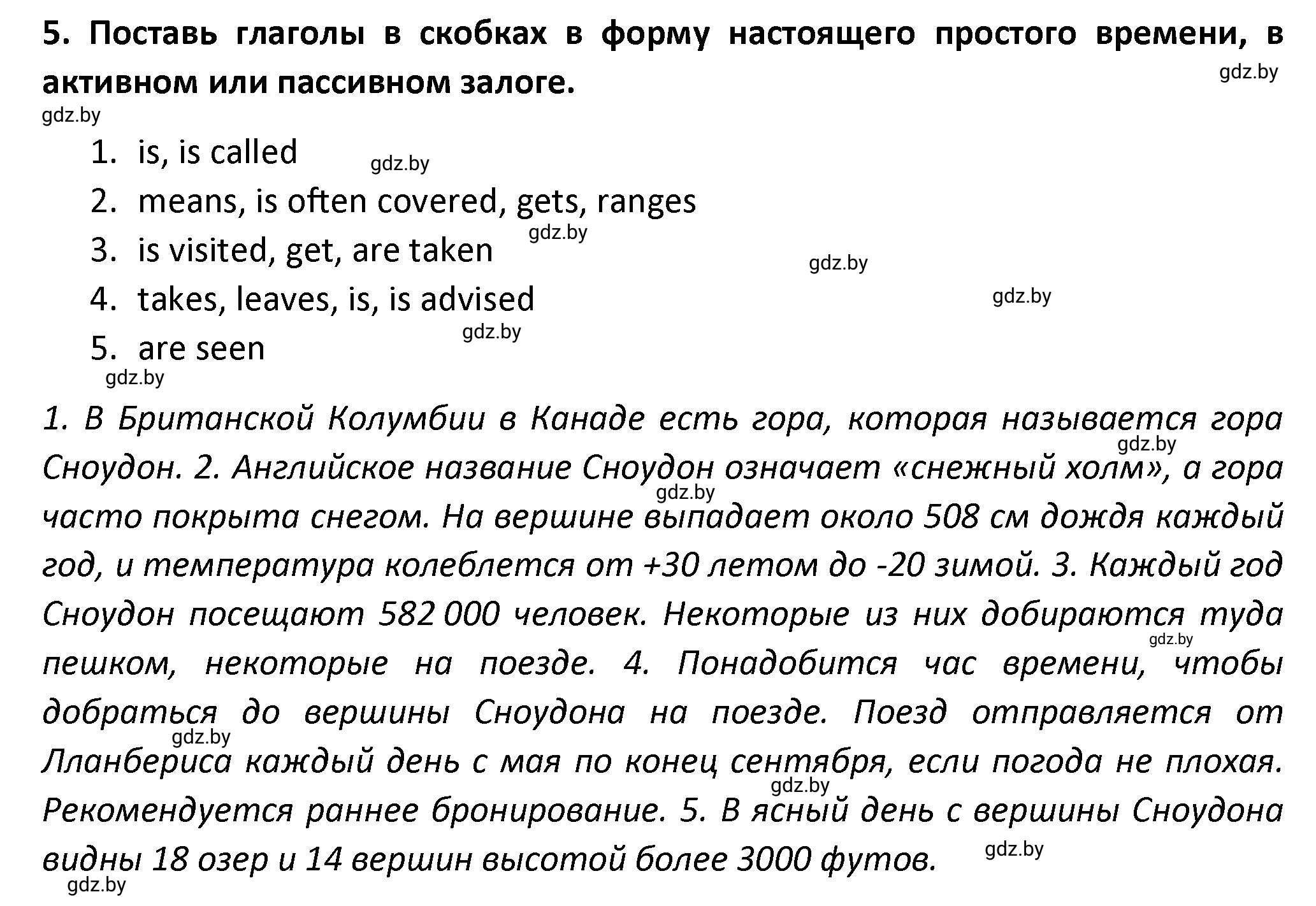 Решение номер 5 (страница 6) гдз по английскому языку 8 класс Севрюкова, Бушуева, тетрадь по грамматике