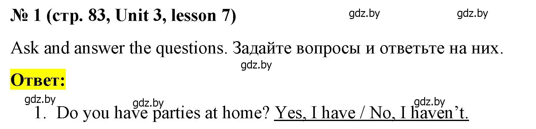 Решение номер 1 (страница 83) гдз по английскому языку 8 класс Лапицкая, Демченко, учебник