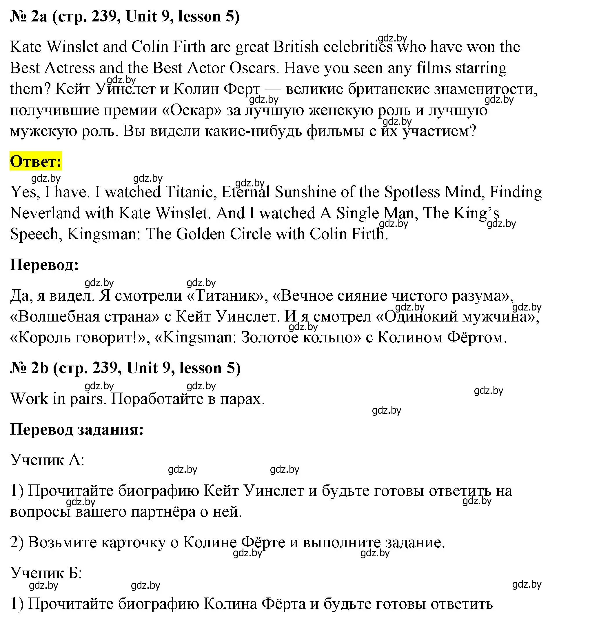 Решение номер 2 (страница 239) гдз по английскому языку 8 класс Лапицкая, Демченко, учебник