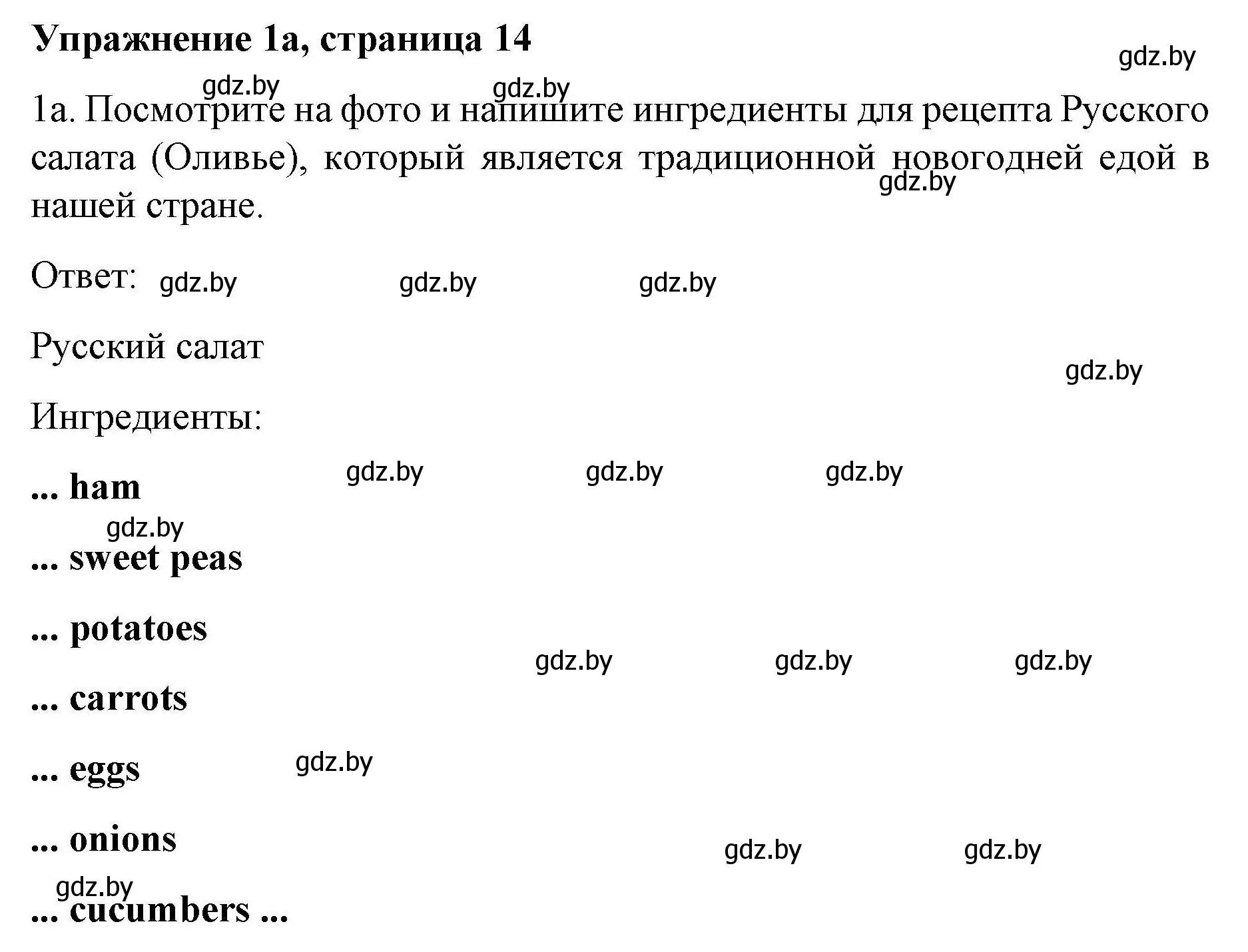 Решение номер 1a (страница 14) гдз по английскому языку 8 класс Лапицкая, Демченко, рабочая тетрадь 2 часть