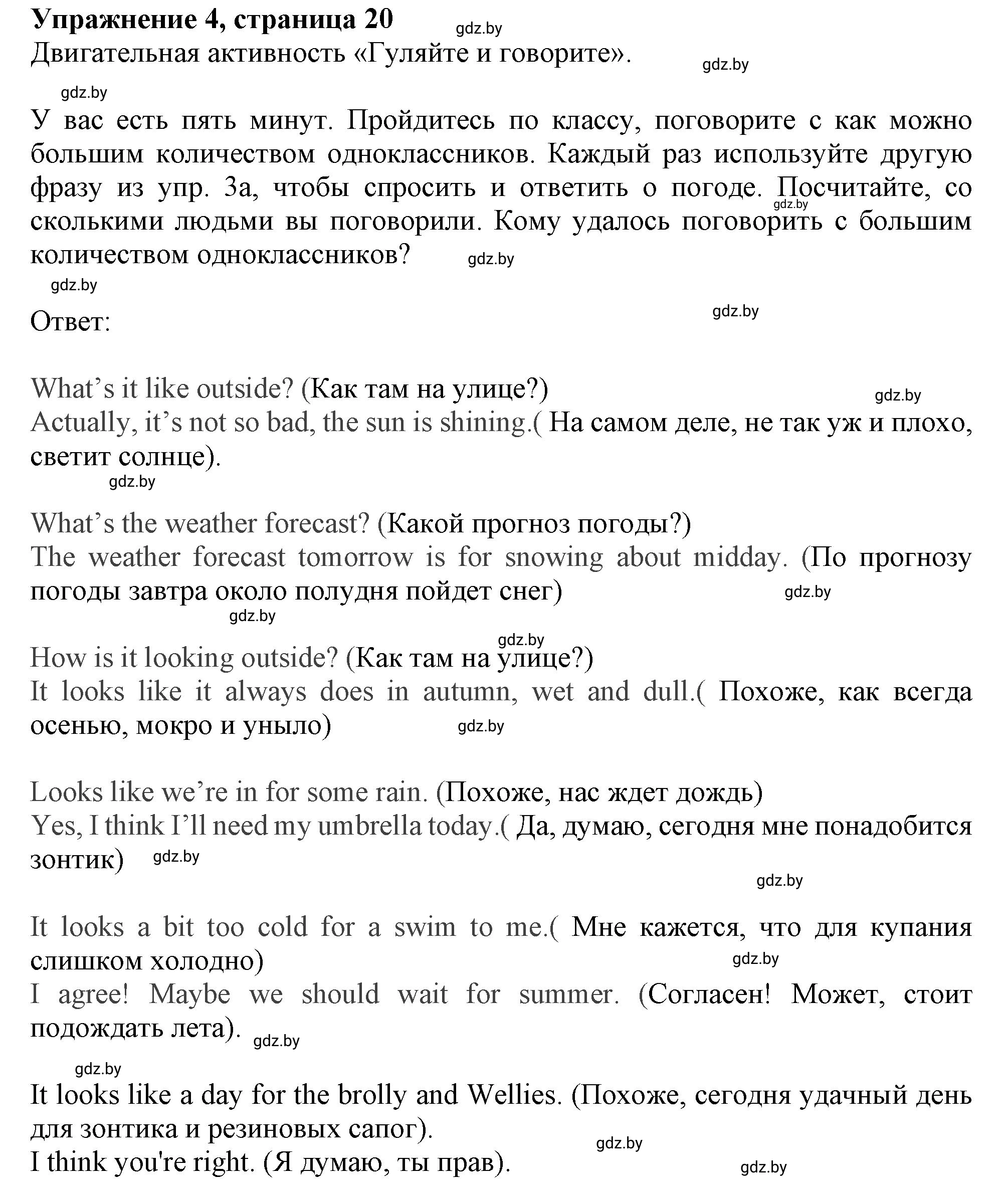 Решение 2. номер 4 (страница 20) гдз по английскому языку 9 класс Демченко, Юхнель, учебник 2 часть
