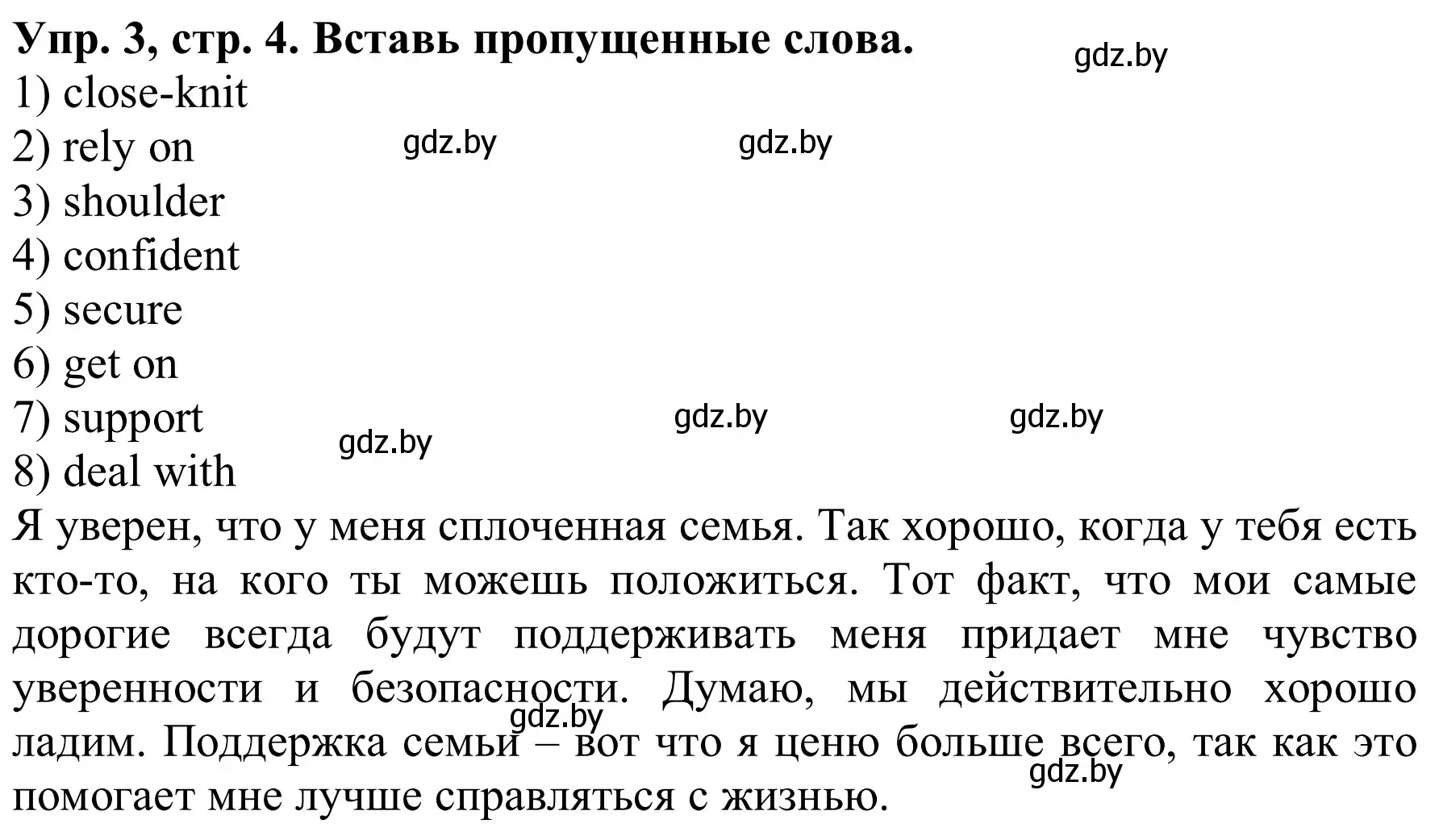Решение номер 3 (страница 4) гдз по английскому языку 9 класс Лапицкая, Демченко, рабочая тетрадь 1 часть