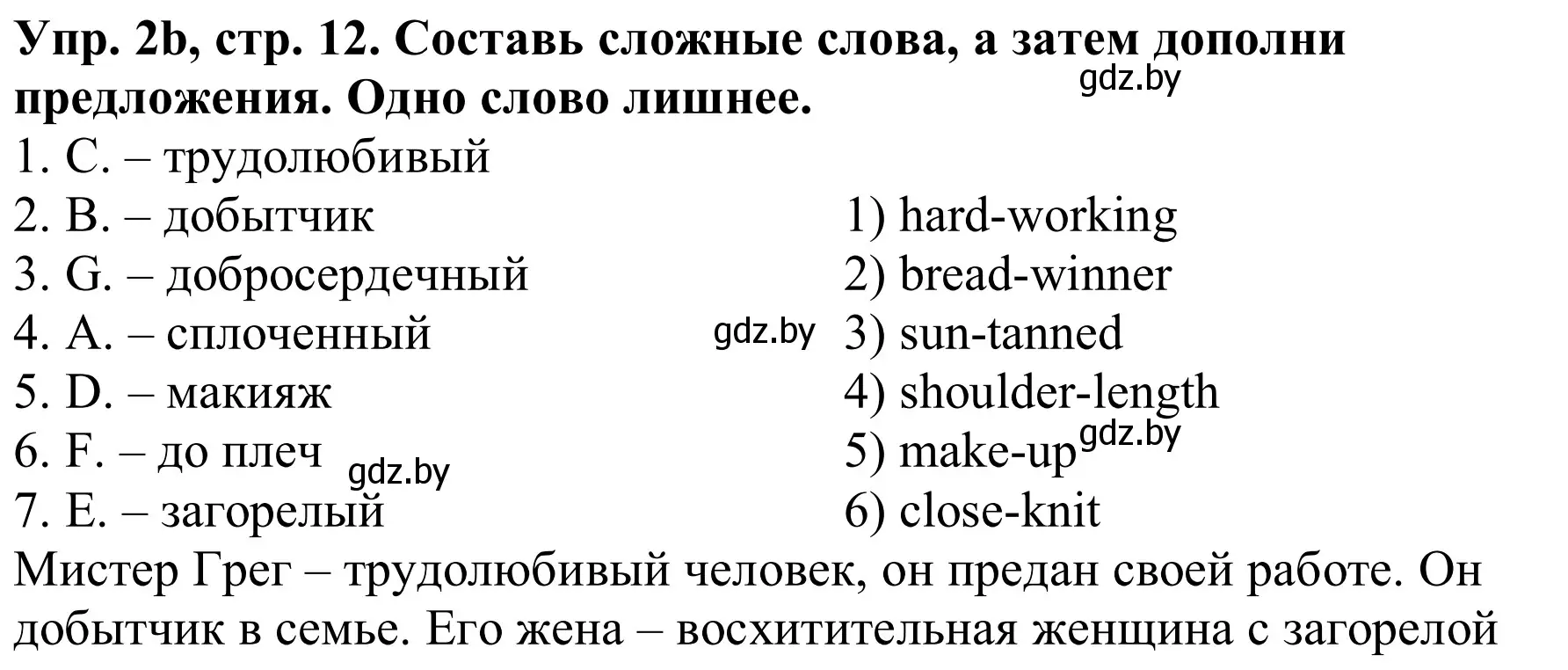 Решение номер 2b (страница 12) гдз по английскому языку 9 класс Лапицкая, Демченко, рабочая тетрадь 1 часть