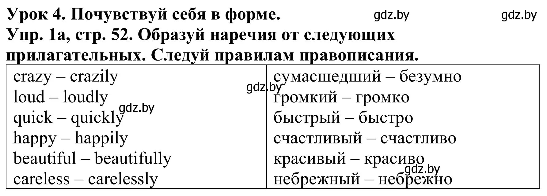 Решение номер 1a (страница 52) гдз по английскому языку 9 класс Лапицкая, Демченко, рабочая тетрадь 1 часть