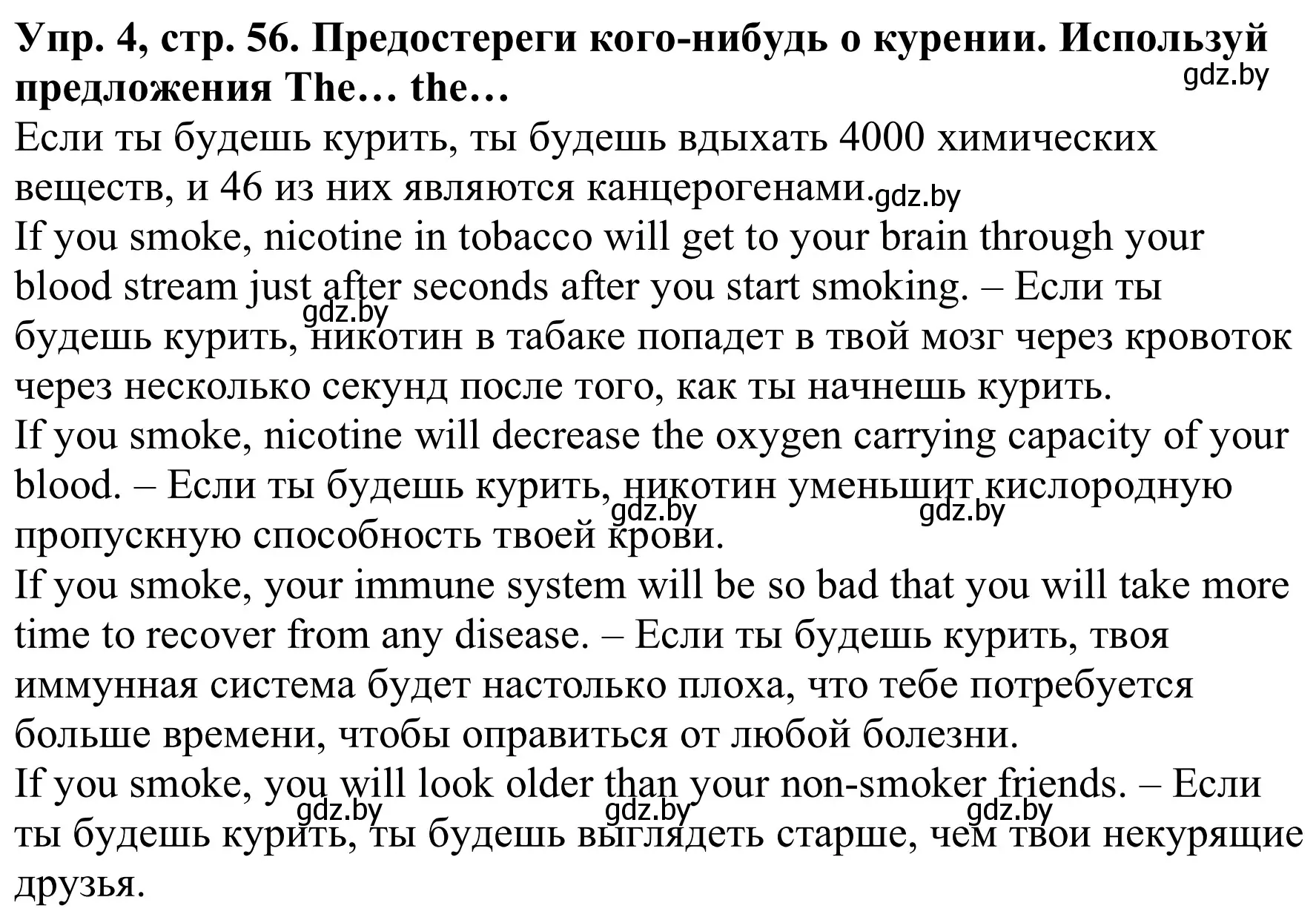 Решение номер 4 (страница 56) гдз по английскому языку 9 класс Лапицкая, Демченко, рабочая тетрадь 1 часть