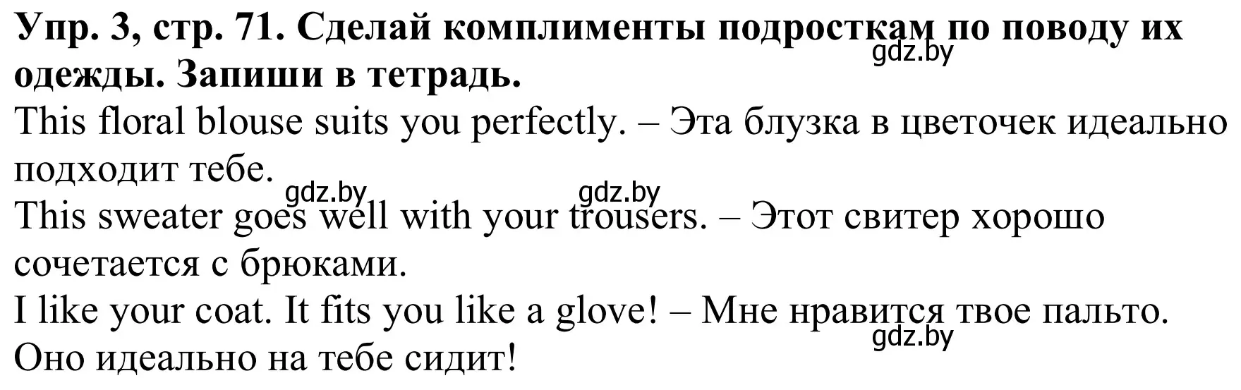Решение номер 3 (страница 71) гдз по английскому языку 9 класс Лапицкая, Демченко, рабочая тетрадь 1 часть