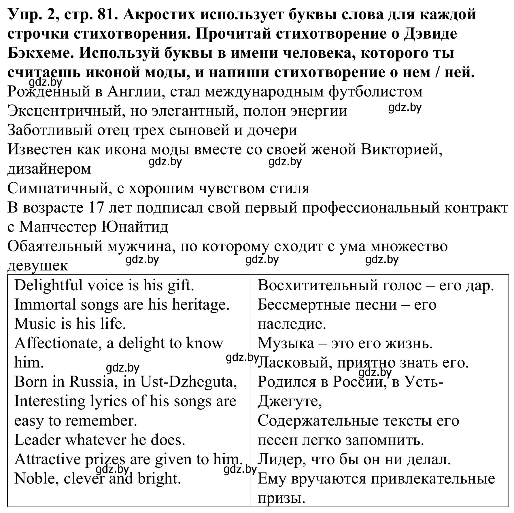 Решение номер 2 (страница 81) гдз по английскому языку 9 класс Лапицкая, Демченко, рабочая тетрадь 1 часть