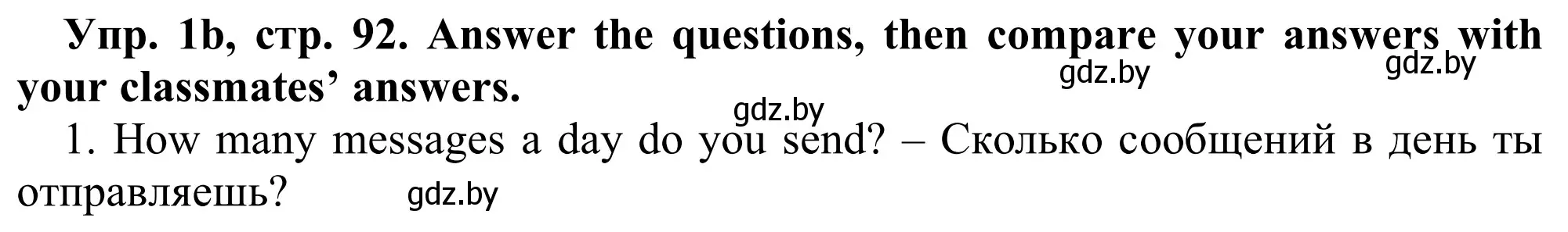 Решение номер 1b (страница 92) гдз по английскому языку 9 класс Лапицкая, Демченко, рабочая тетрадь 2 часть