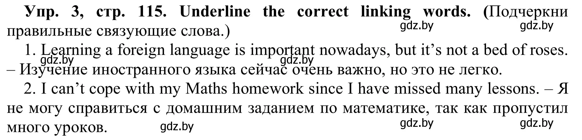 Решение номер 3 (страница 115) гдз по английскому языку 9 класс Лапицкая, Демченко, рабочая тетрадь 2 часть