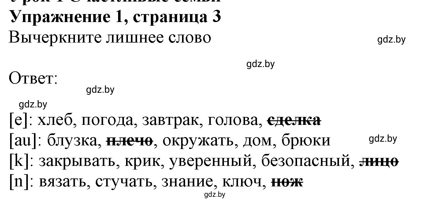 Решение 2. номер 1 (страница 3) гдз по английскому языку 9 класс Лапицкая, Демченко, рабочая тетрадь 1 часть