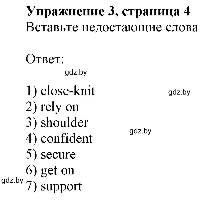 Решение 2. номер 3 (страница 4) гдз по английскому языку 9 класс Лапицкая, Демченко, рабочая тетрадь 1 часть