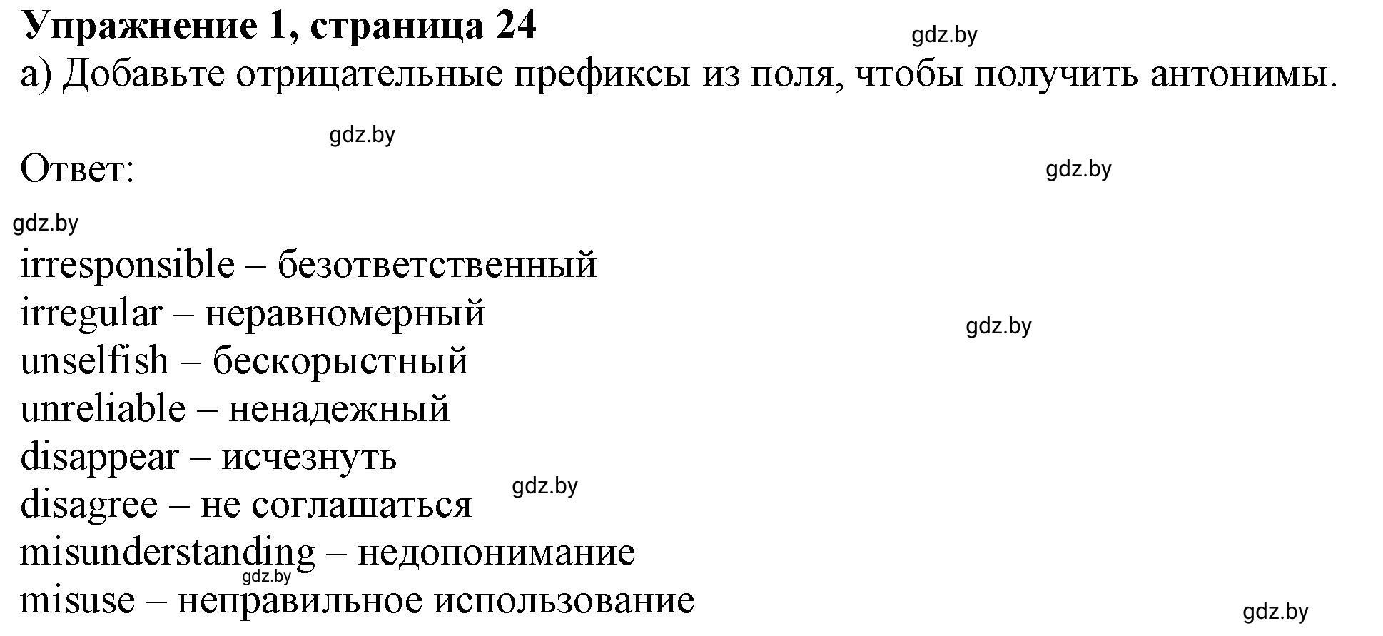 Решение 2. номер 1a (страница 24) гдз по английскому языку 9 класс Лапицкая, Демченко, рабочая тетрадь 1 часть