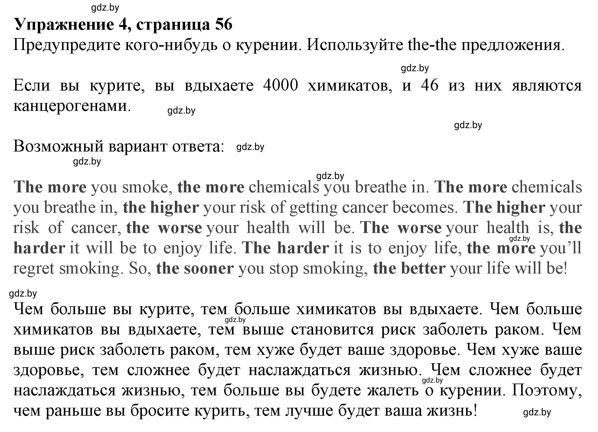 Решение 2. номер 4 (страница 56) гдз по английскому языку 9 класс Лапицкая, Демченко, рабочая тетрадь 1 часть