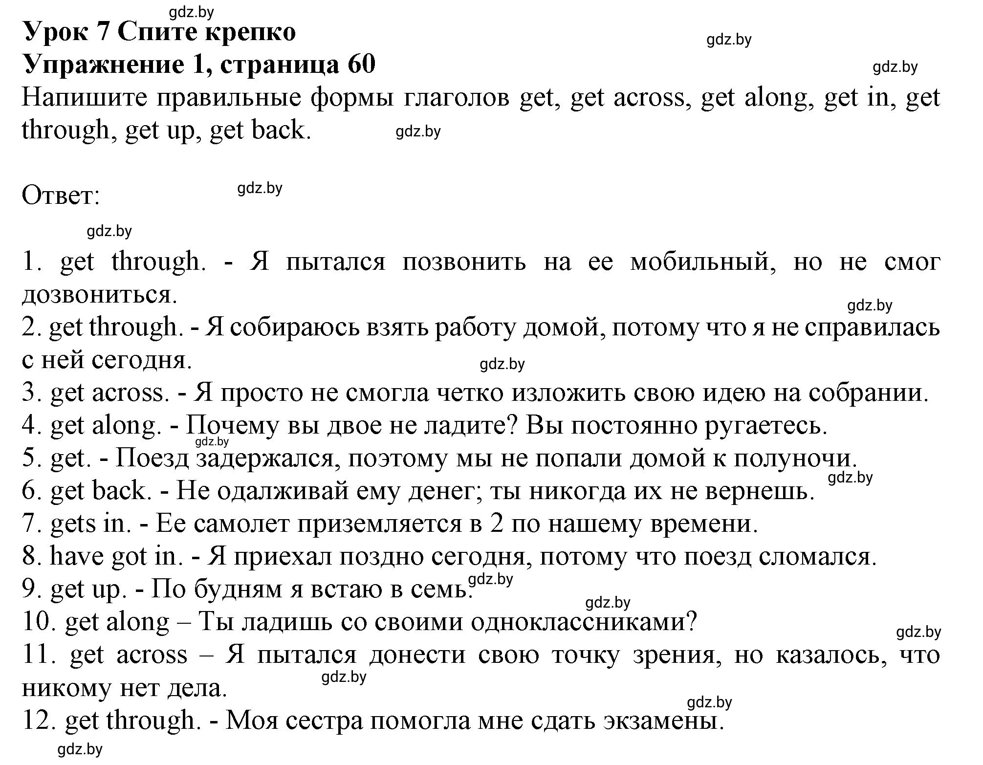 Решение 2. номер 1 (страница 60) гдз по английскому языку 9 класс Лапицкая, Демченко, рабочая тетрадь 1 часть