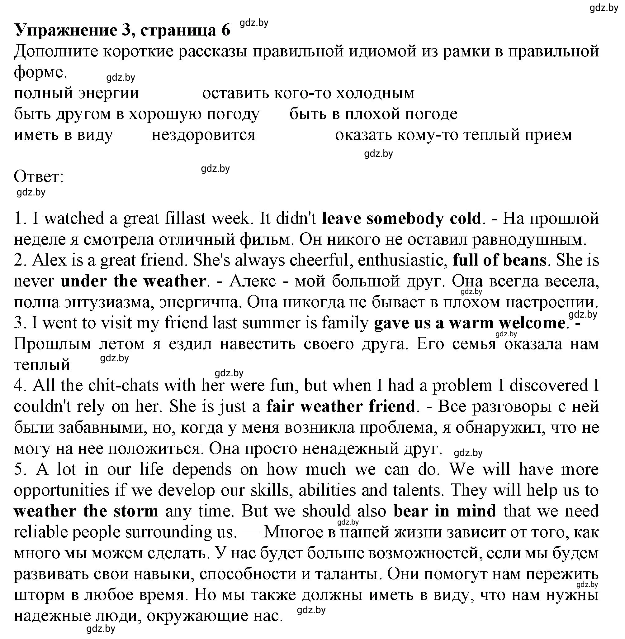 Решение 2. номер 3 (страница 6) гдз по английскому языку 9 класс Лапицкая, Демченко, рабочая тетрадь 2 часть