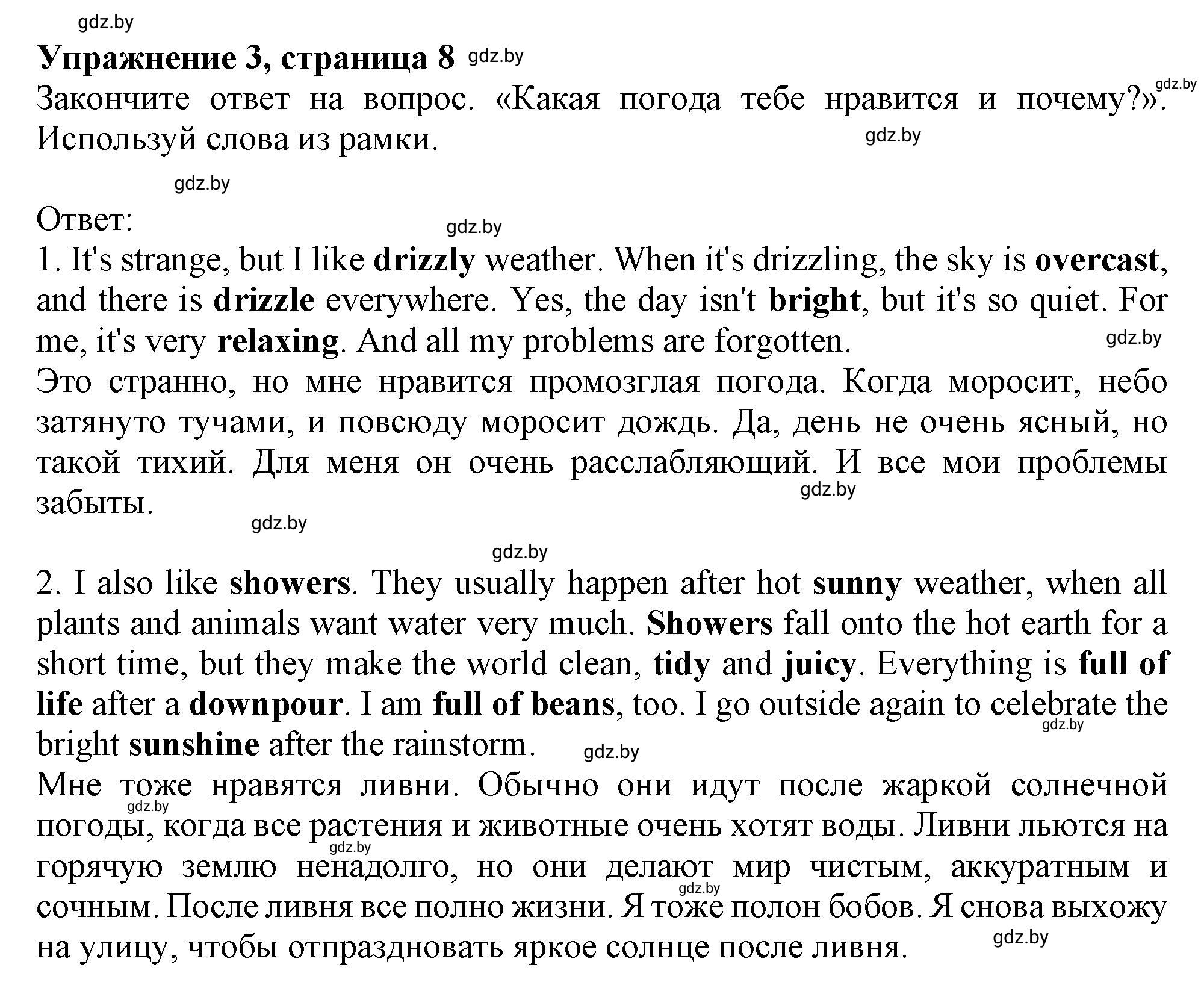 Решение 2. номер 3 (страница 8) гдз по английскому языку 9 класс Лапицкая, Демченко, рабочая тетрадь 2 часть