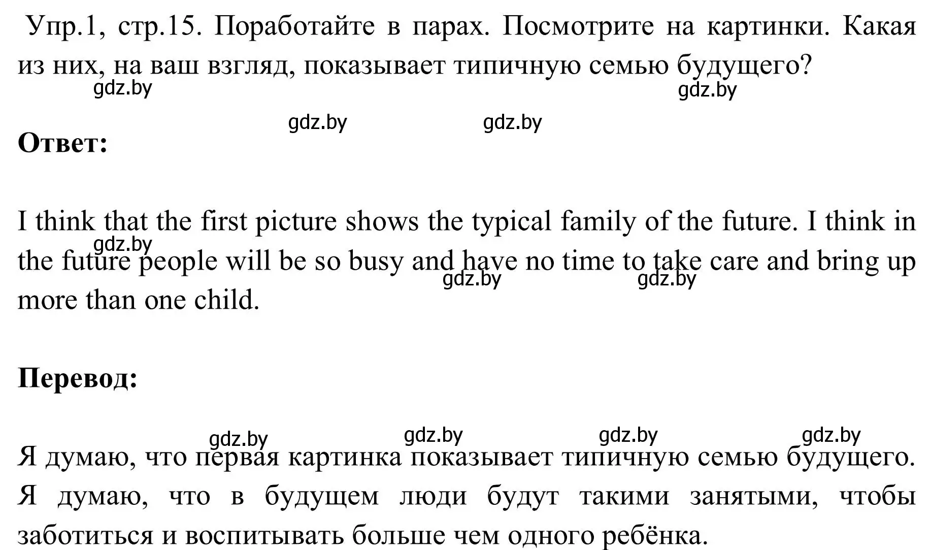 Решение номер 1 (страница 15) гдз по английскому языку 9 класс Лапицкая, Демченко, учебник