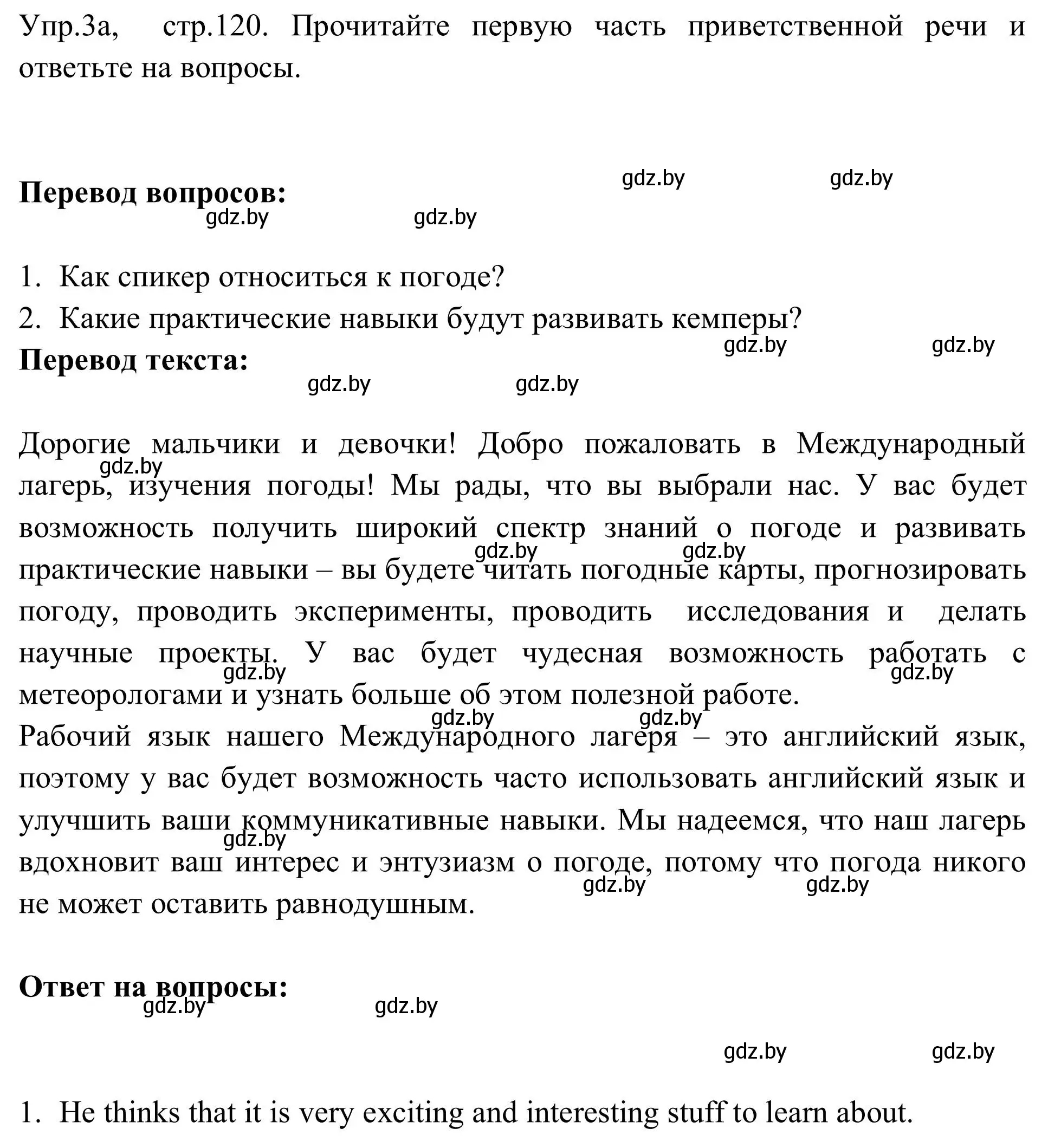 Решение номер 3 (страница 120) гдз по английскому языку 9 класс Лапицкая, Демченко, учебник