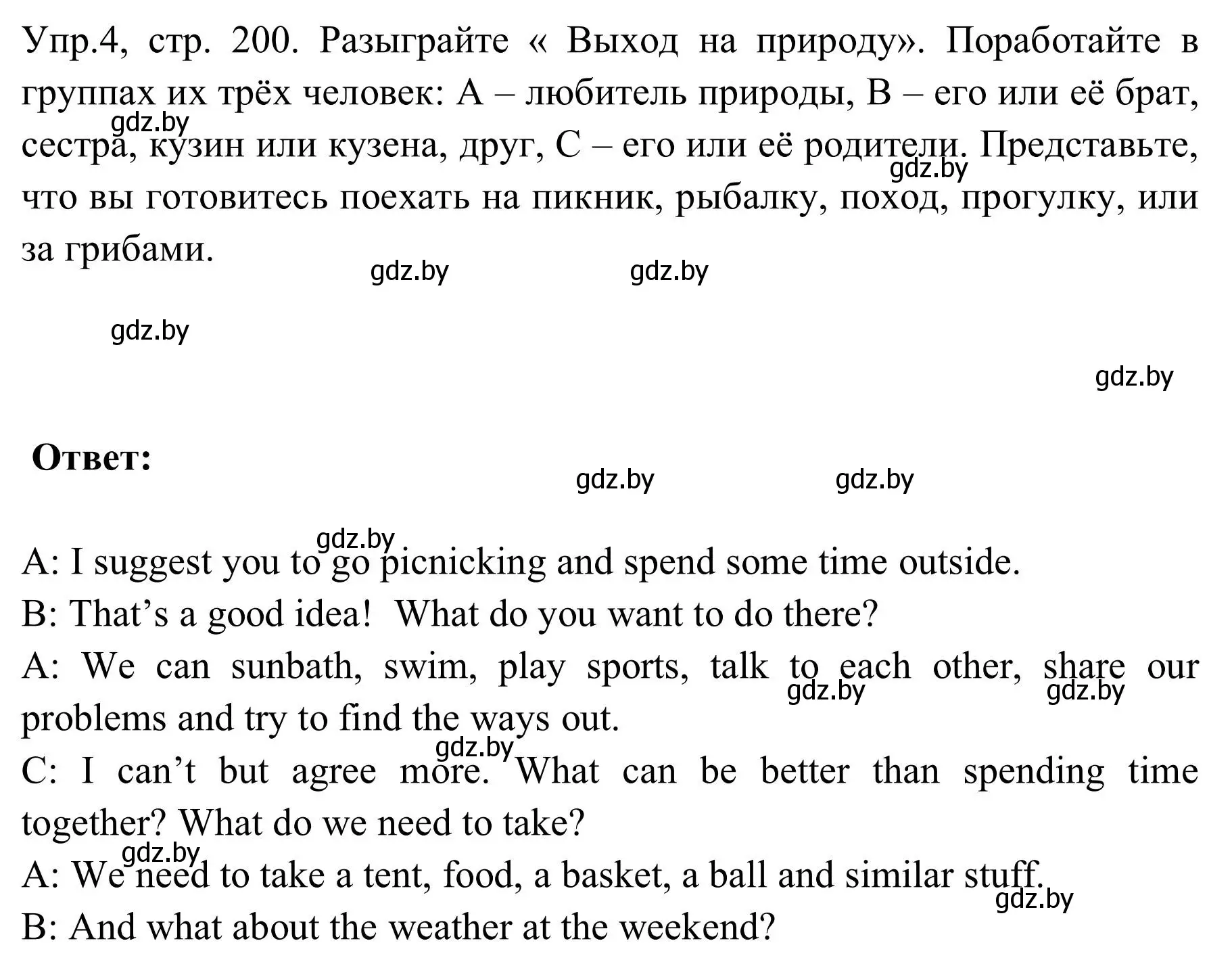 Решение номер 4 (страница 200) гдз по английскому языку 9 класс Лапицкая, Демченко, учебник