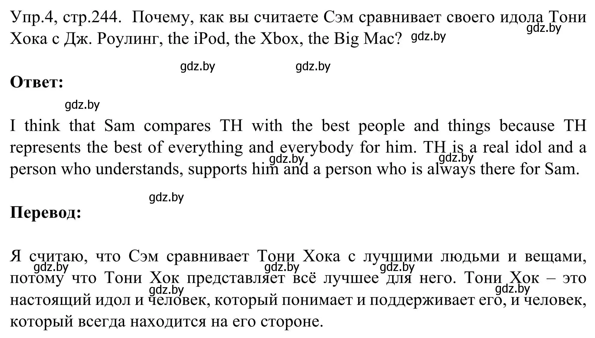 Решение номер 4 (страница 244) гдз по английскому языку 9 класс Лапицкая, Демченко, учебник