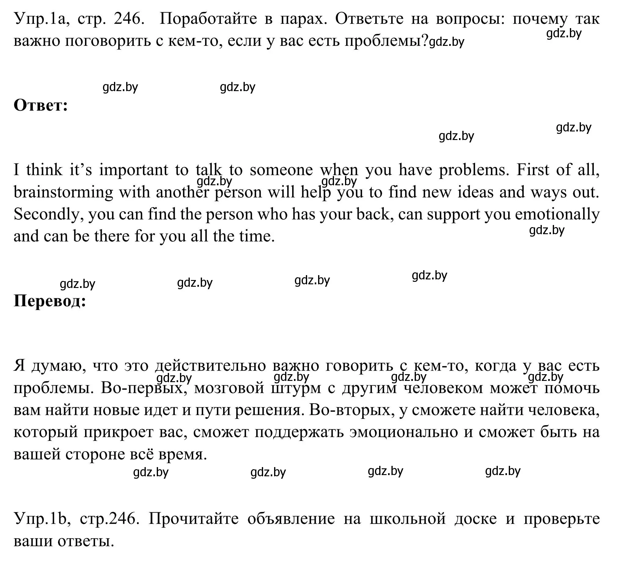 Решение номер 1 (страница 246) гдз по английскому языку 9 класс Лапицкая, Демченко, учебник