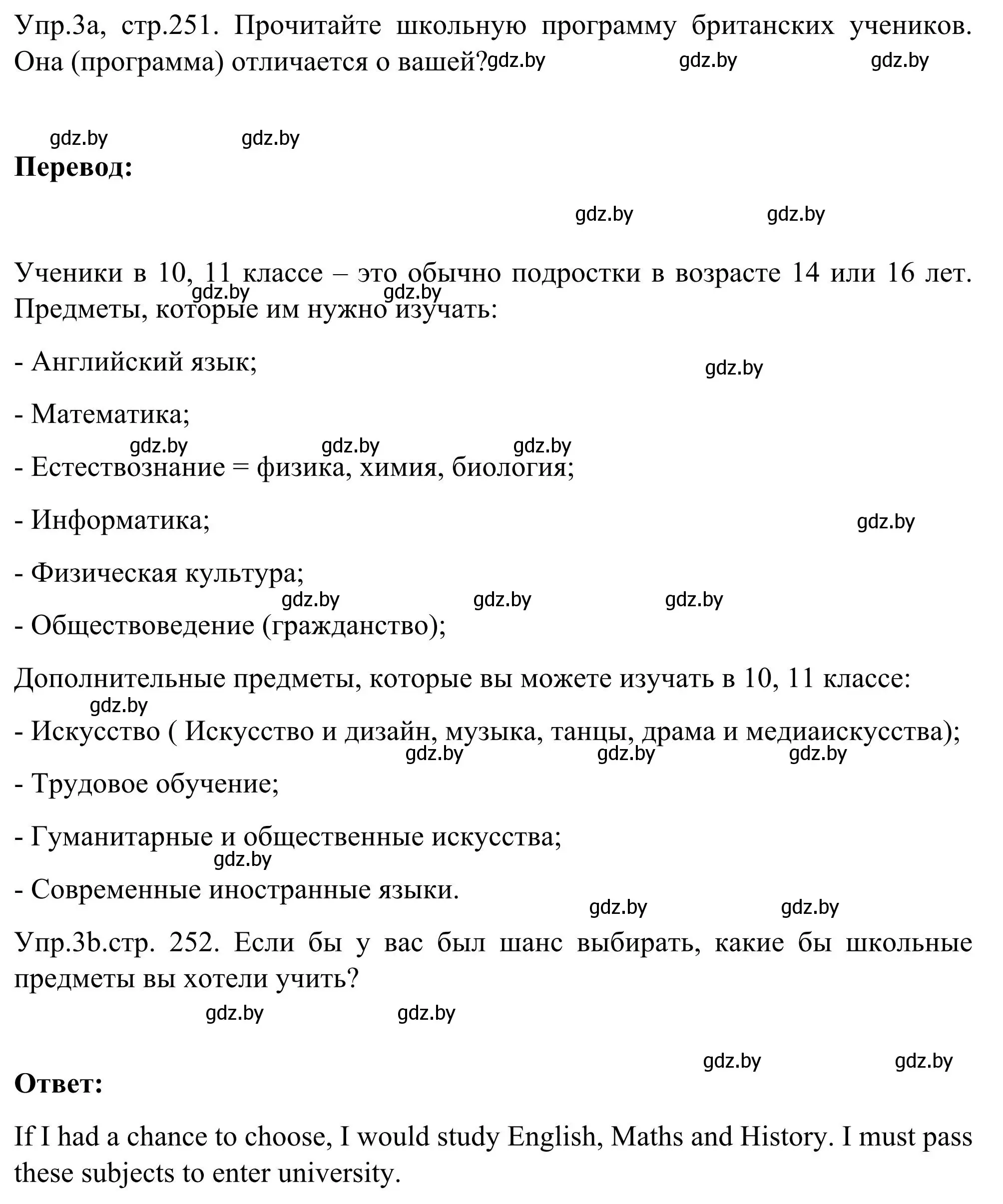 Решение номер 3 (страница 251) гдз по английскому языку 9 класс Лапицкая, Демченко, учебник