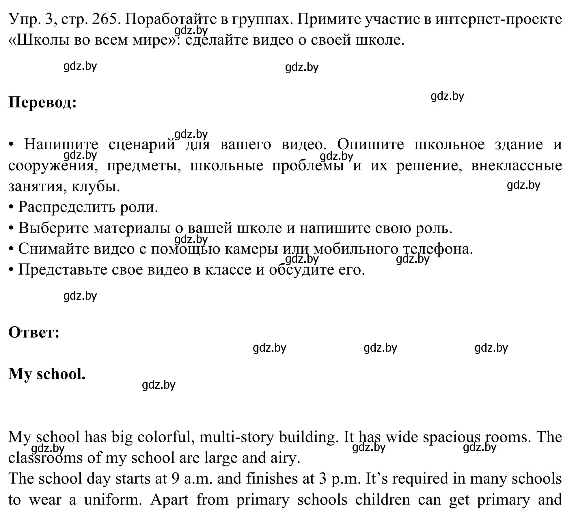 Решение номер 3 (страница 265) гдз по английскому языку 9 класс Лапицкая, Демченко, учебник