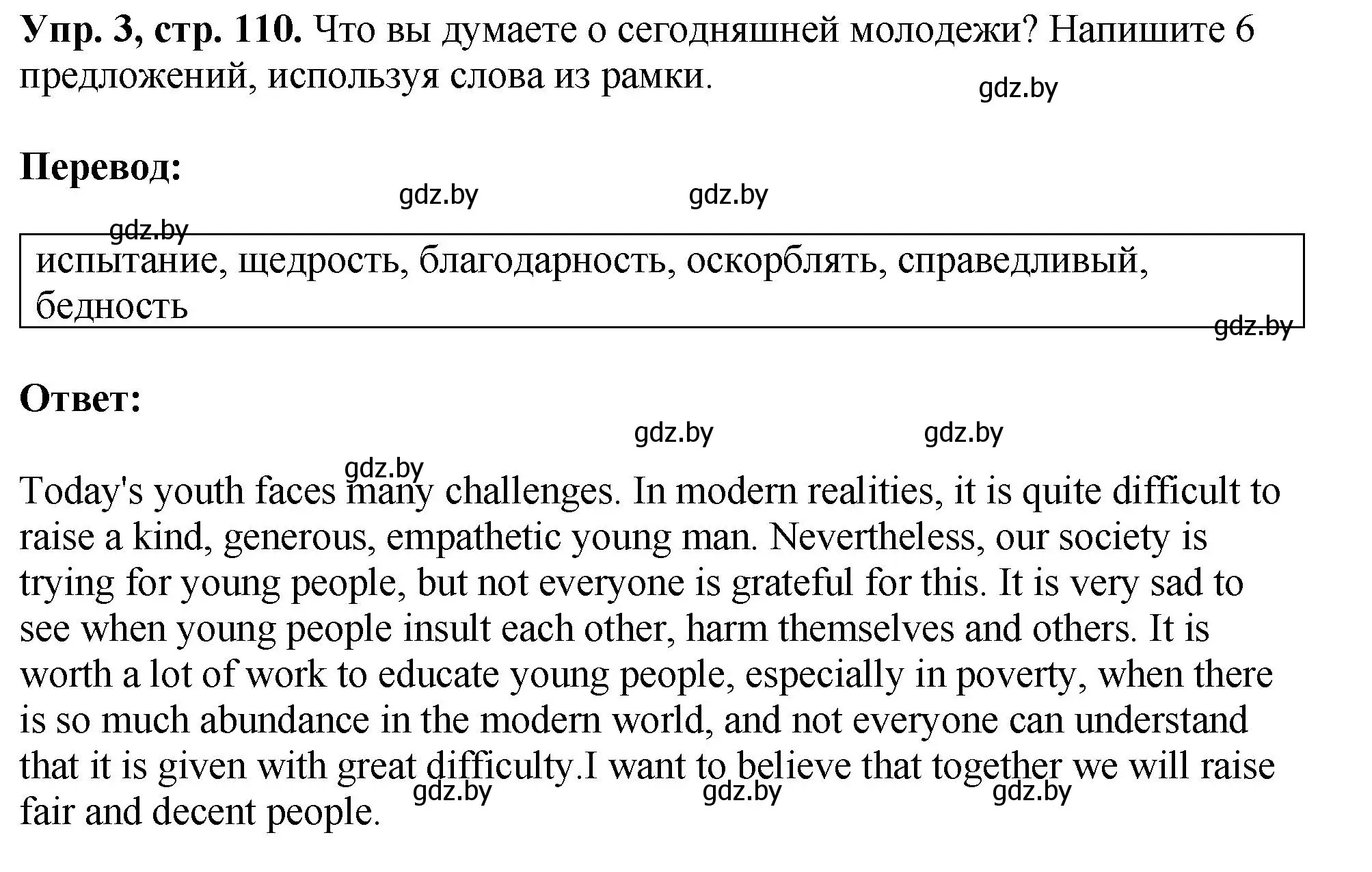 Решение номер 3 (страница 110) гдз по английскому языку 10 класс Демченко, Бушуева, рабочая тетрадь 1 часть