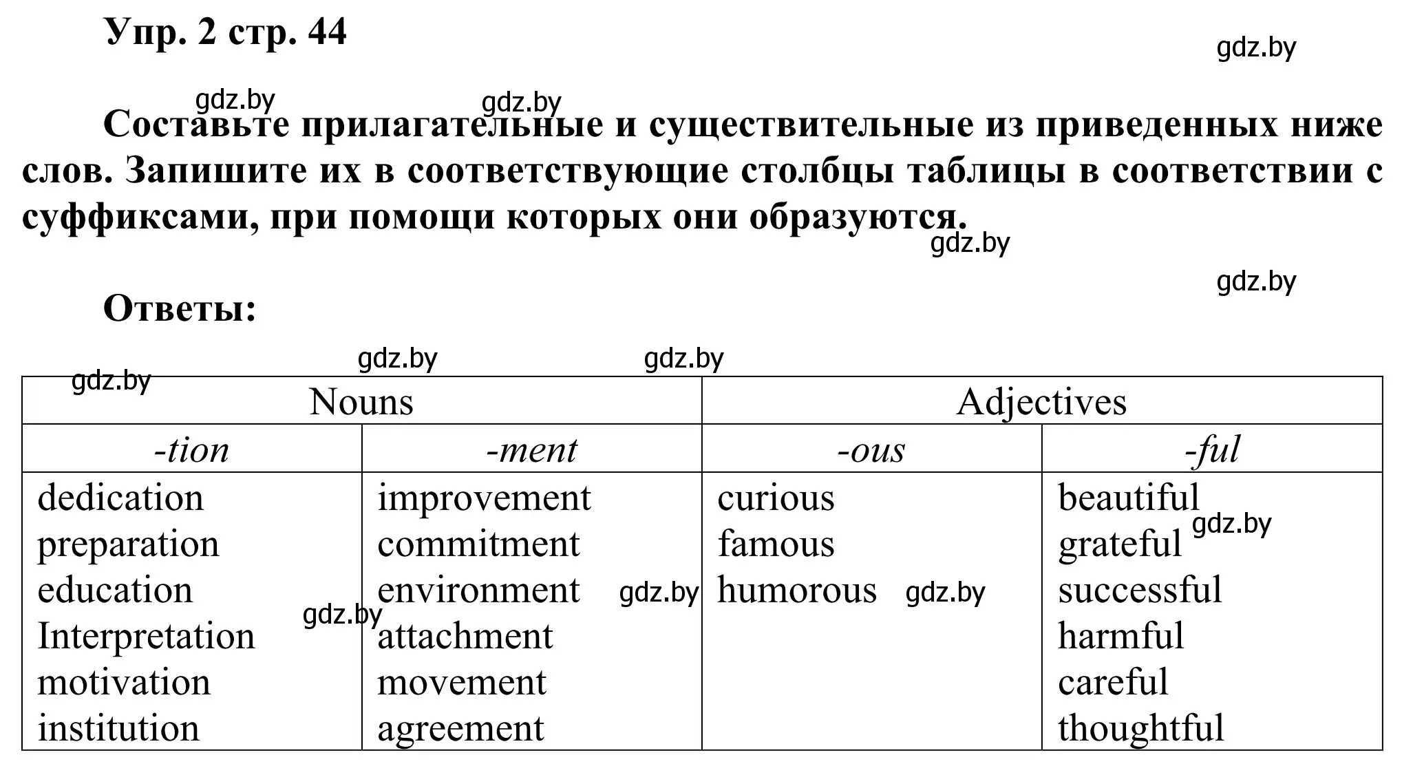 Решение номер 2 (страница 44) гдз по английскому языку 10 класс Юхнель, Наумова, рабочая тетрадь 1 часть