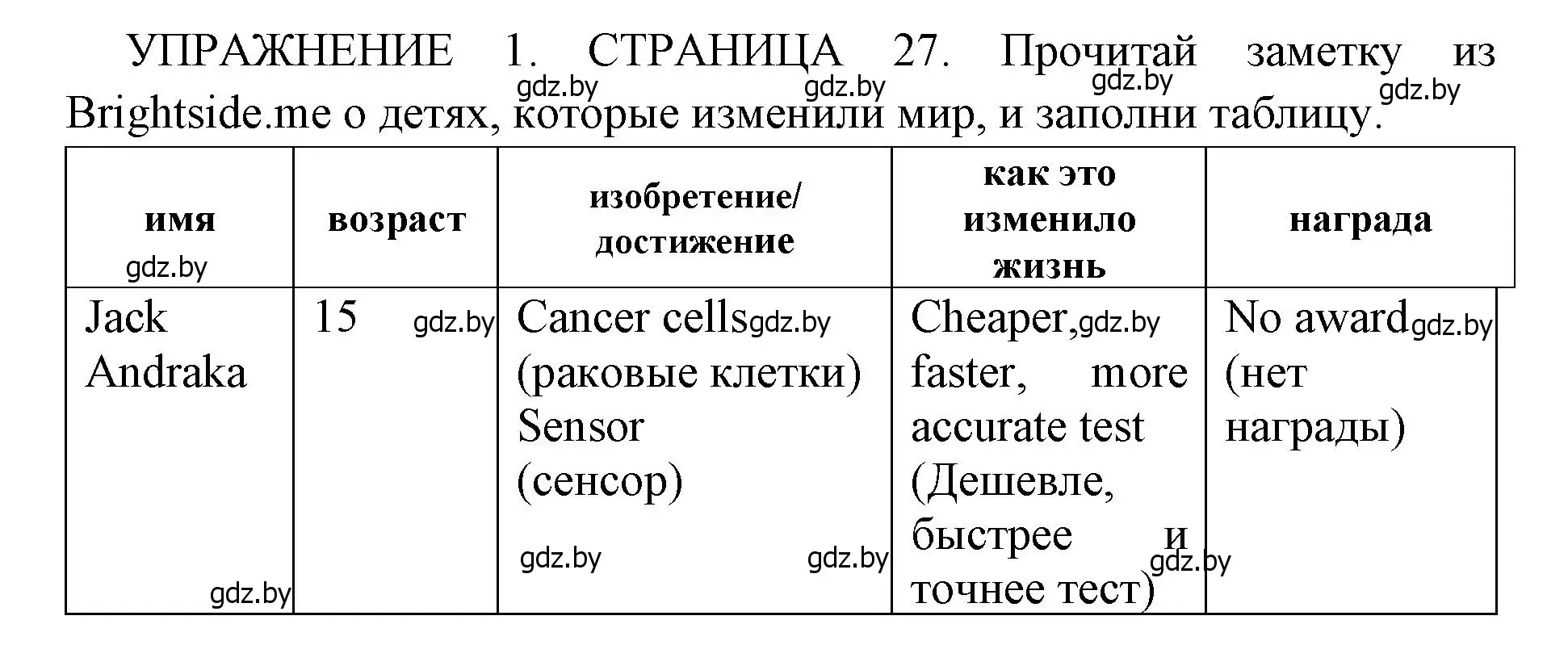 Решение 2. номер 1 (страница 27) гдз по английскому языку 10 класс Юхнель, Наумова, рабочая тетрадь 2 часть