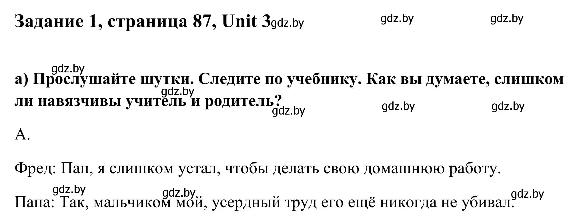 Решение номер 1 (страница 87) гдз по английскому языку 10 класс Юхнель, Наумова, учебник