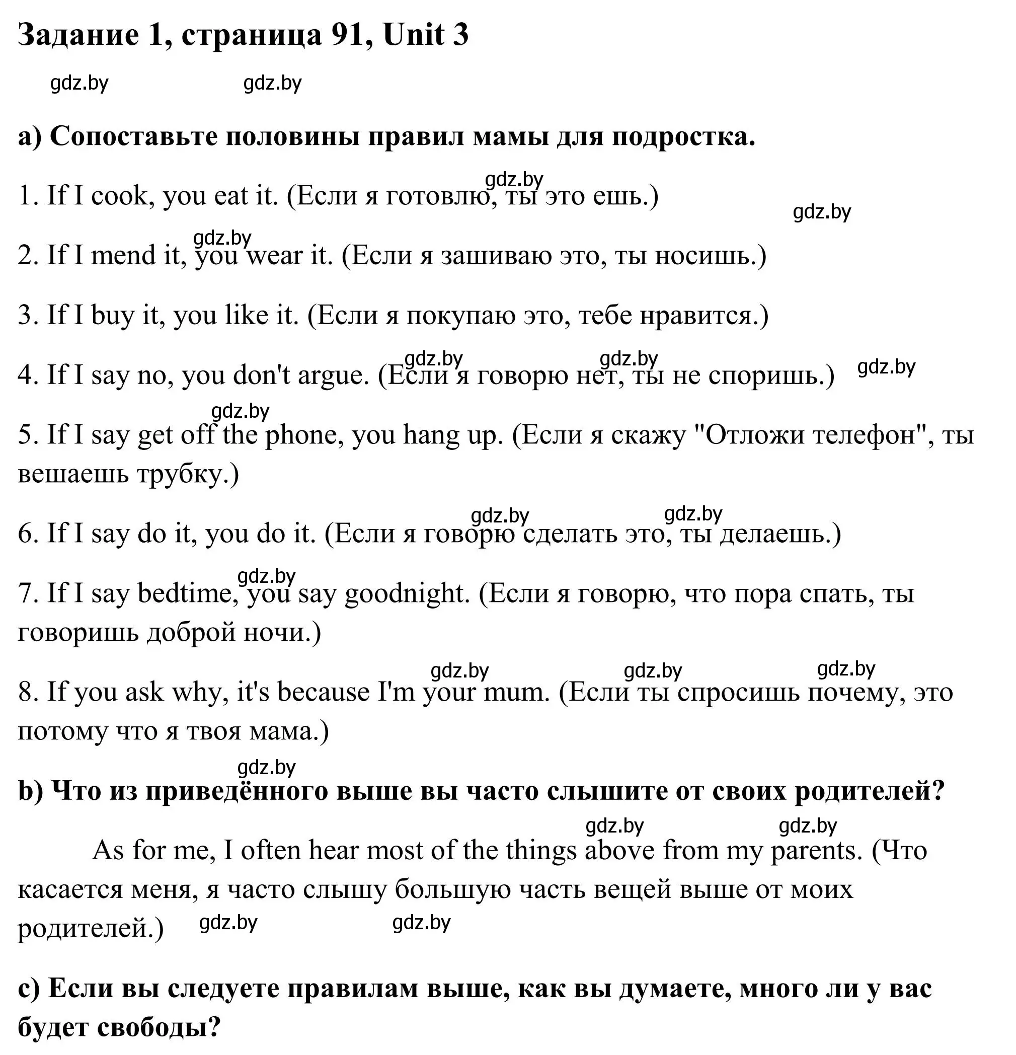 Решение номер 1 (страница 91) гдз по английскому языку 10 класс Юхнель, Наумова, учебник