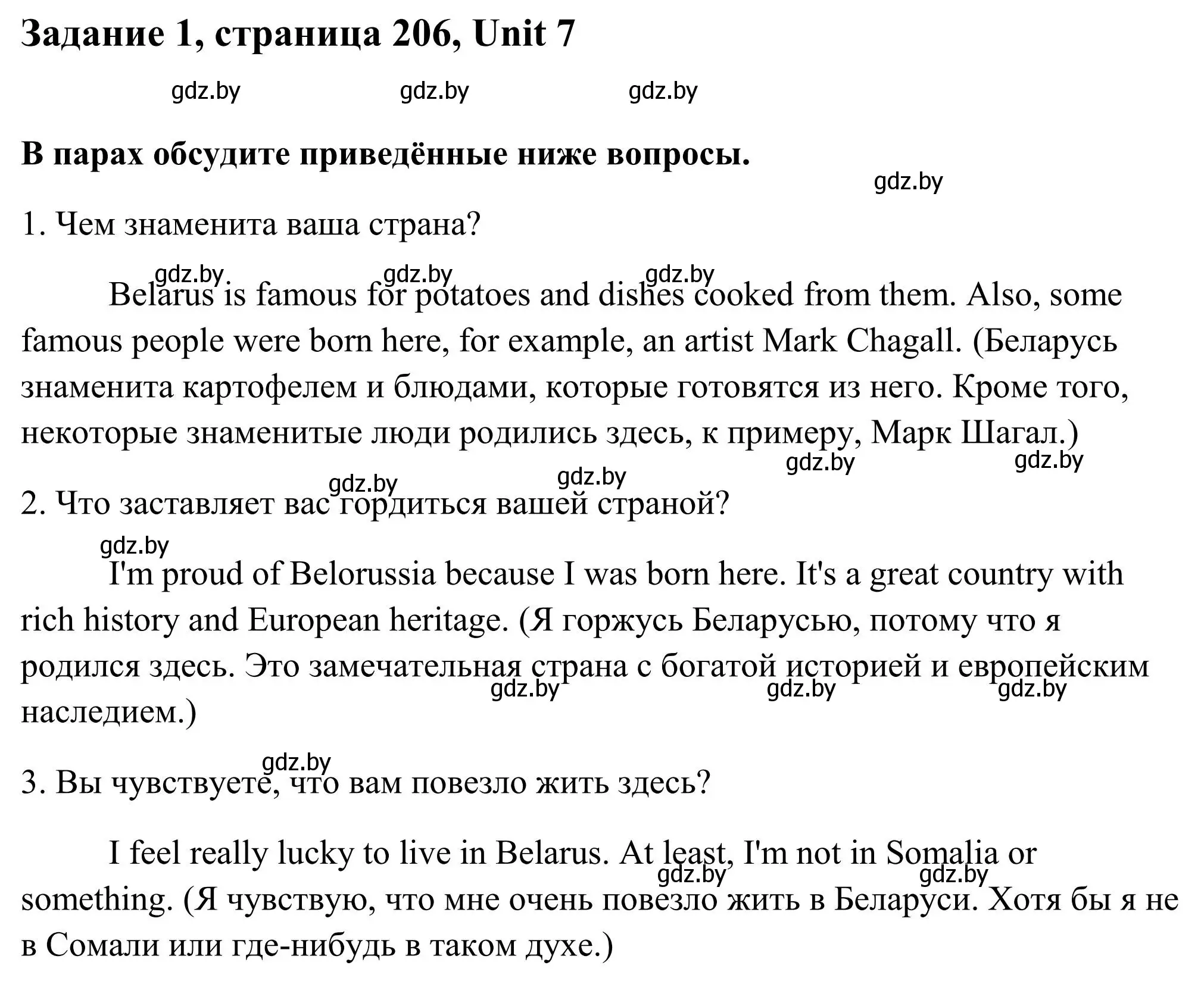 Решение номер 1 (страница 206) гдз по английскому языку 10 класс Юхнель, Наумова, учебник