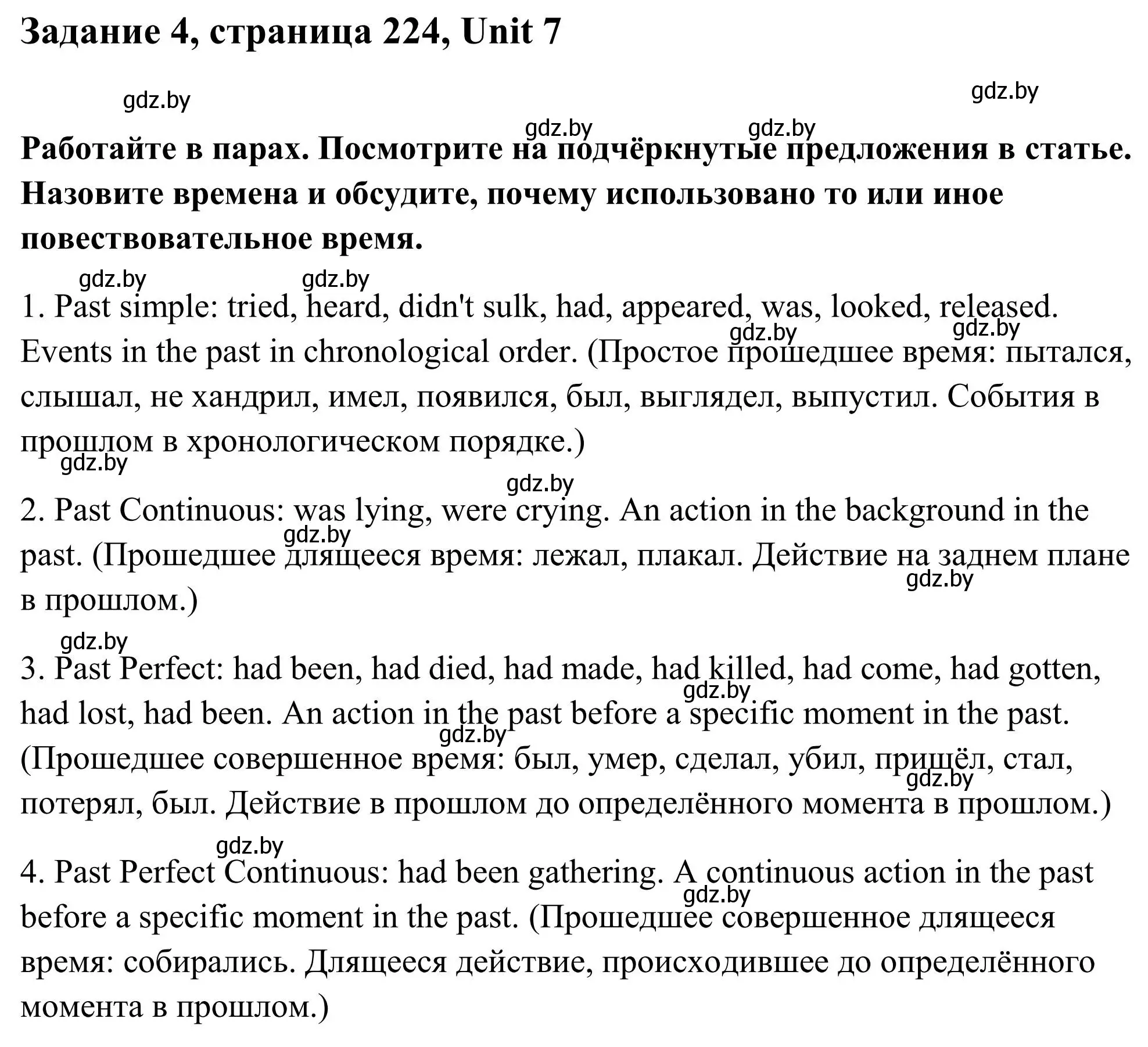 Решение номер 4 (страница 224) гдз по английскому языку 10 класс Юхнель, Наумова, учебник