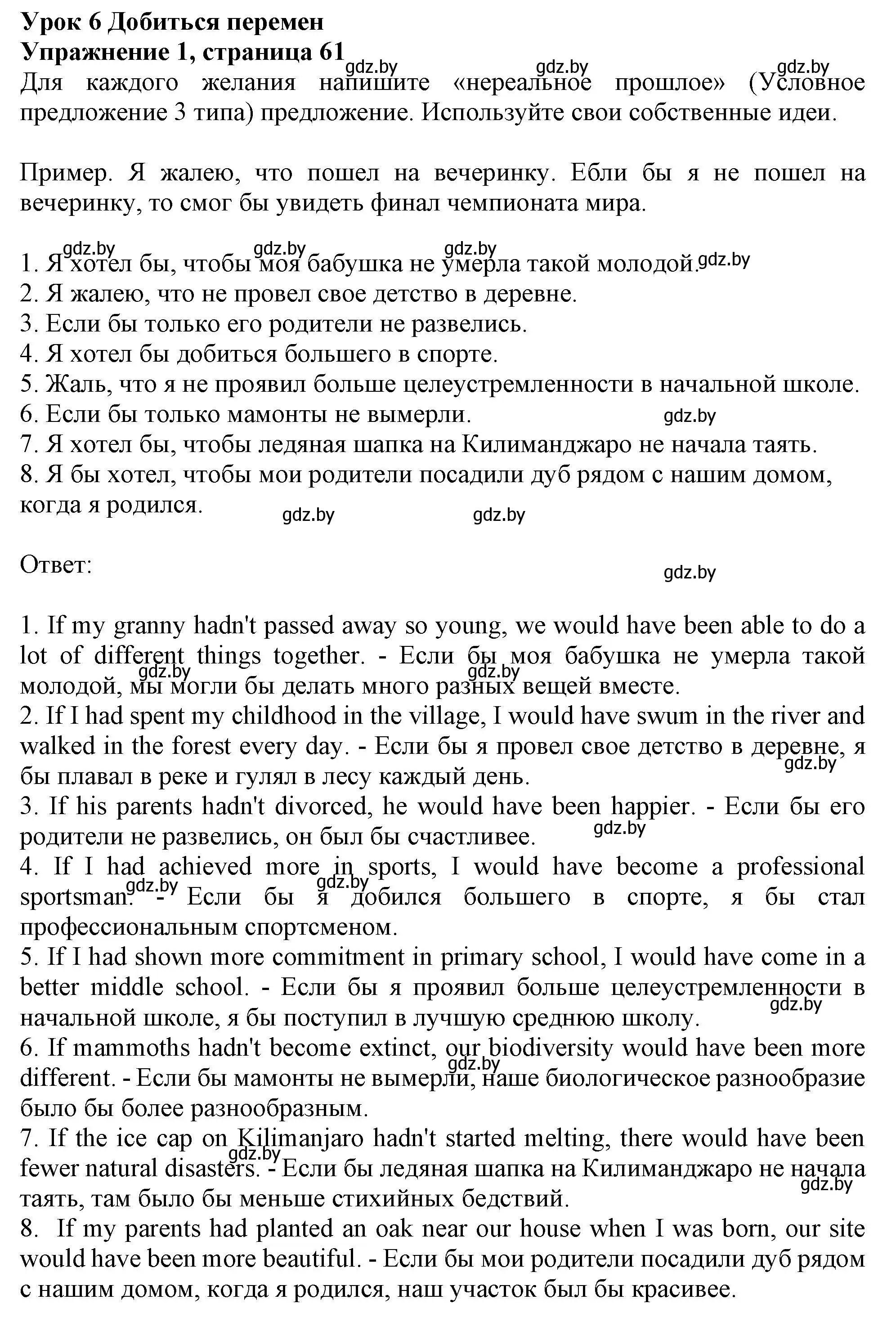 Решение номер 1 (страница 61) гдз по английскому языку 11 класс Юхнель, Демченко, рабочая тетрадь 1 часть