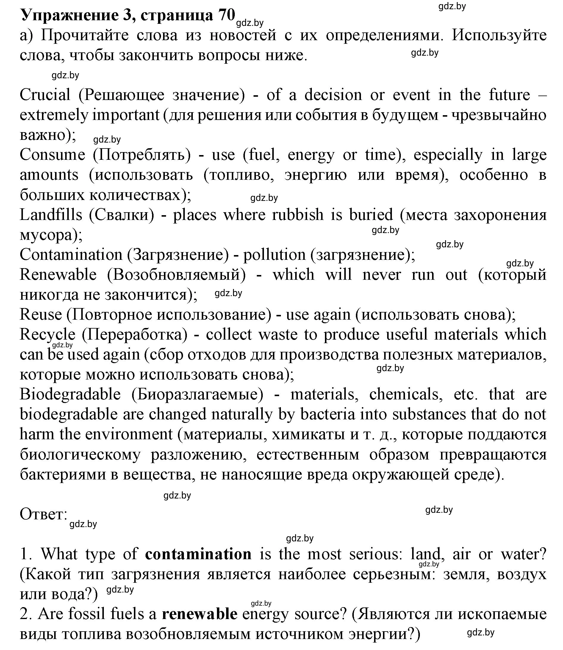 Решение 2. номер 3 (страница 70) гдз по английскому языку 11 класс Юхнель, Демченко, учебник