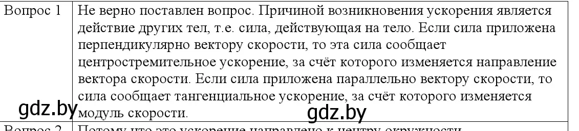 Решение номер 1 (страница 62) гдз по физике 9 класс Исаченкова, Сокольский, учебник