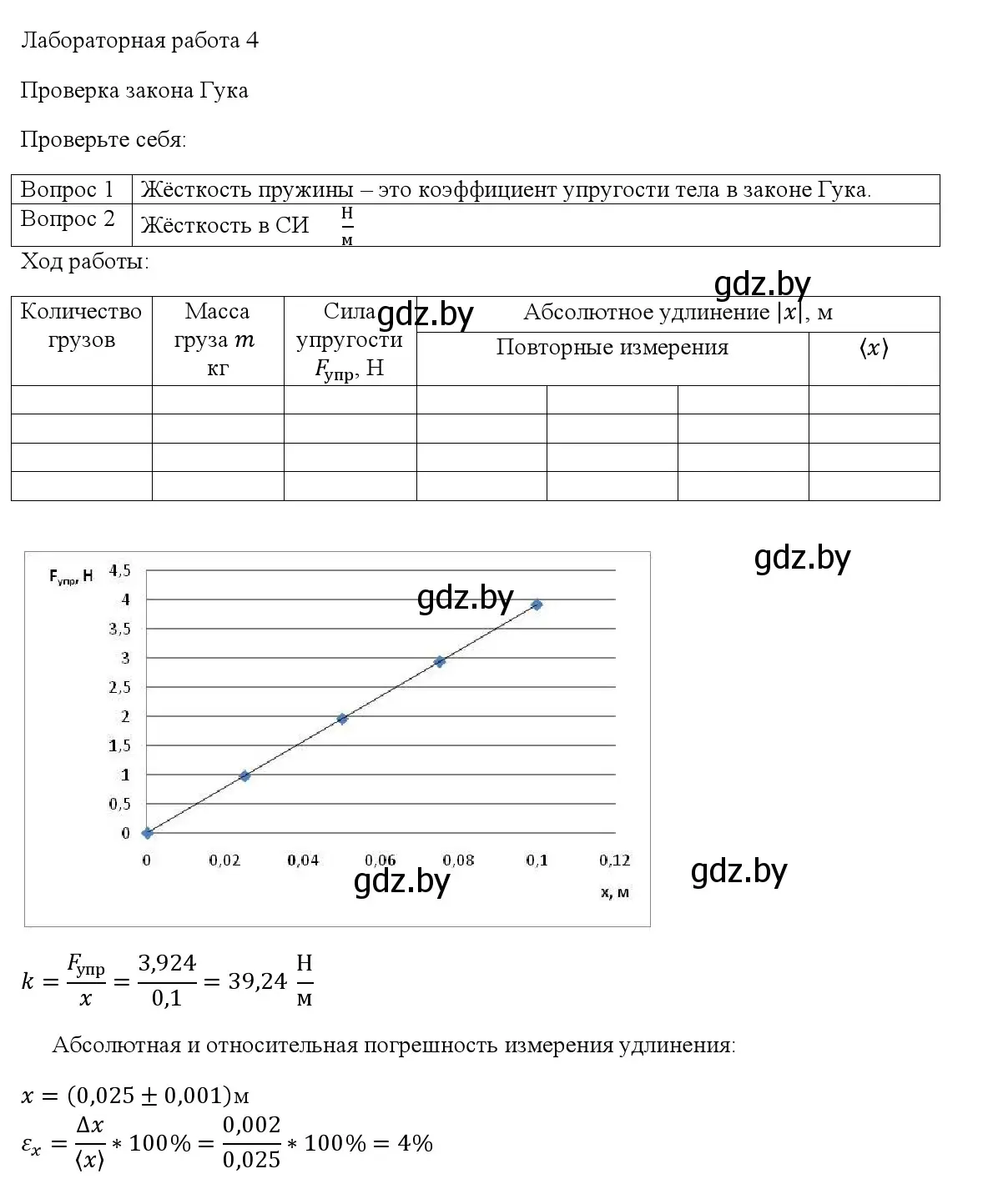 Решение  Лабораторная работа №4 (страница 185) гдз по физике 9 класс Исаченкова, Сокольский, учебник