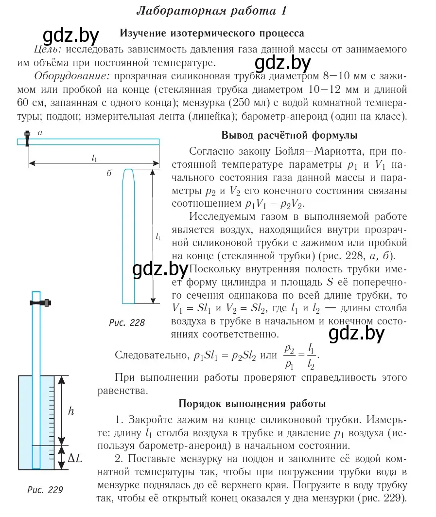 Условие  Лабораторная работа №1 (страница 238) гдз по физике 10 класс Громыко, Зенькович, учебник