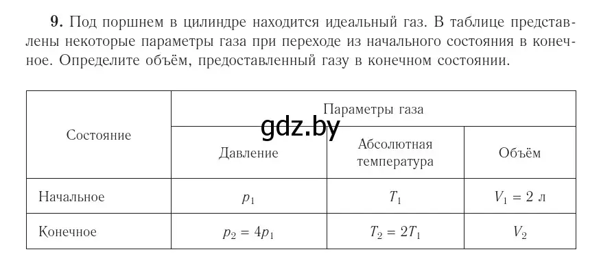 Условие номер 9 (страница 47) гдз по физике 10 класс Громыко, Зенькович, учебник