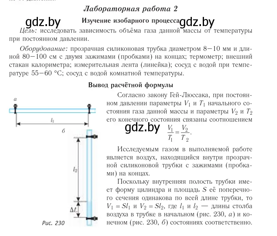 Условие  Лабораторная работа №2 (страница 240) гдз по физике 10 класс Громыко, Зенькович, учебник