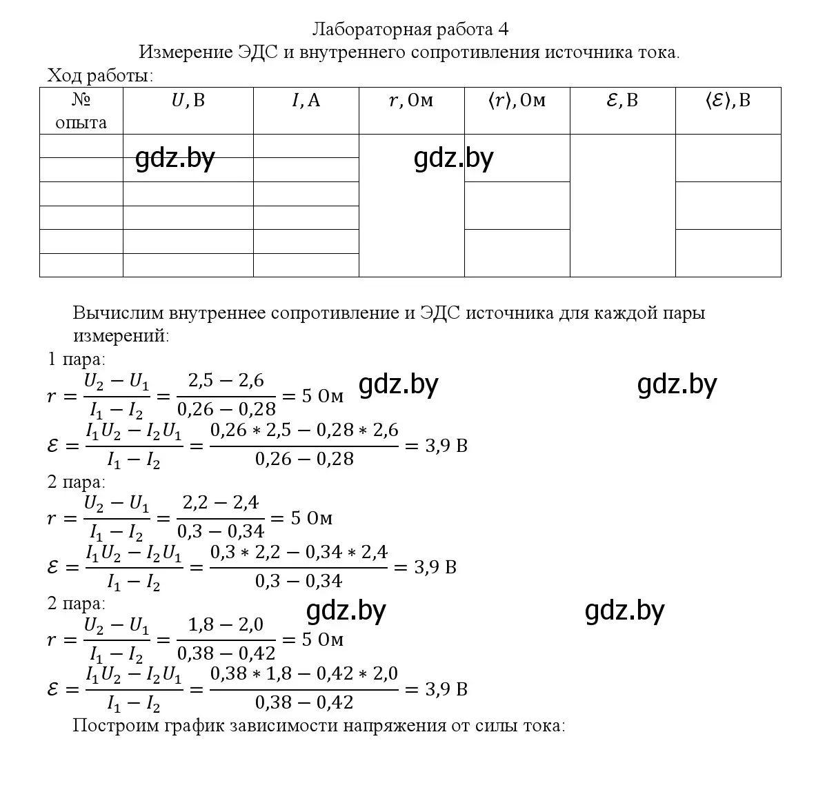 Решение  Лабораторная работа №4 (страница 245) гдз по физике 10 класс Громыко, Зенькович, учебник